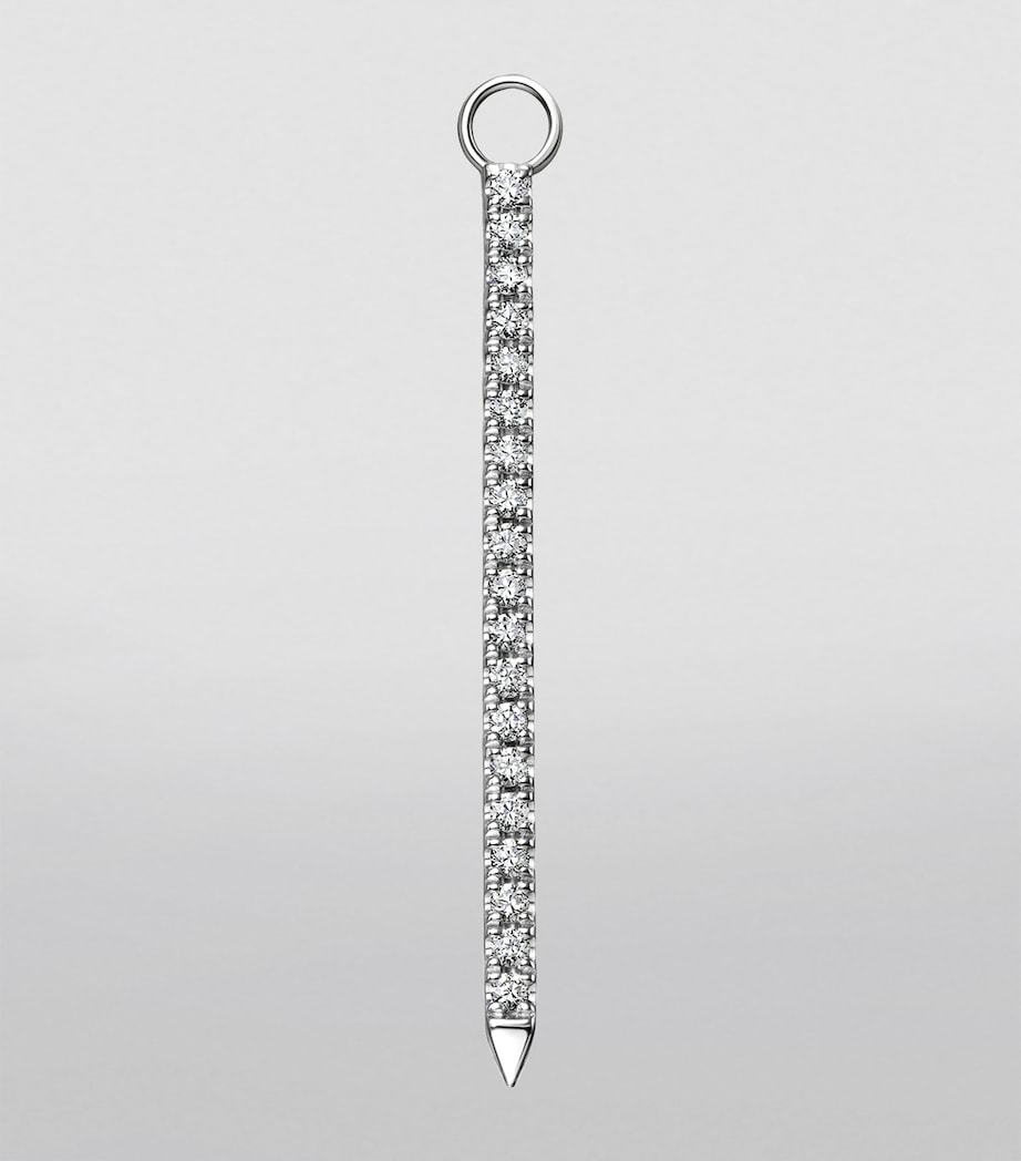 Diamond and Sapphire Eternity Bar Earring Charm (24mm) WHITE GOLD Image 2