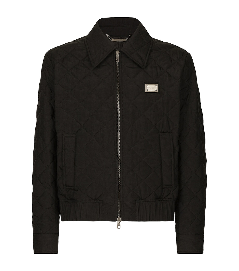Quilted Bomber Jacket N0000-BLACK Image 1