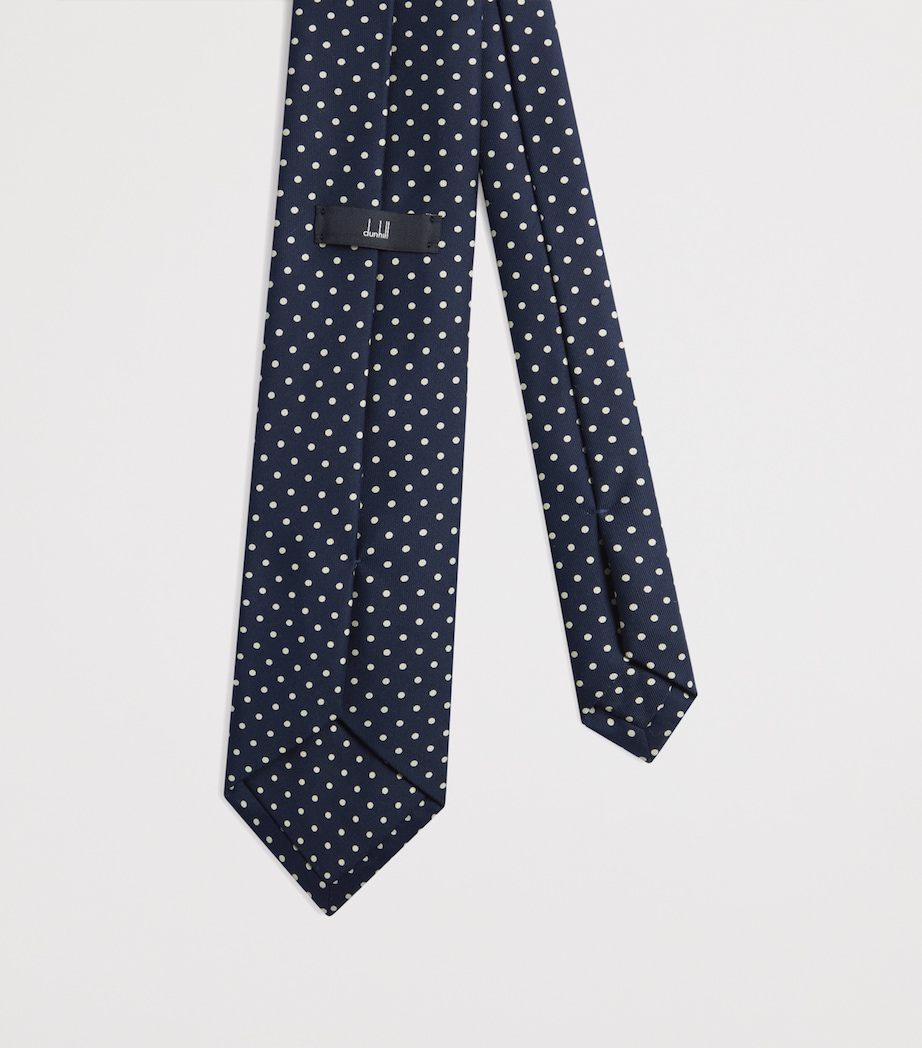 Mulberry Silk Polka Dot Tie 416HOUSE NAVY Image 2