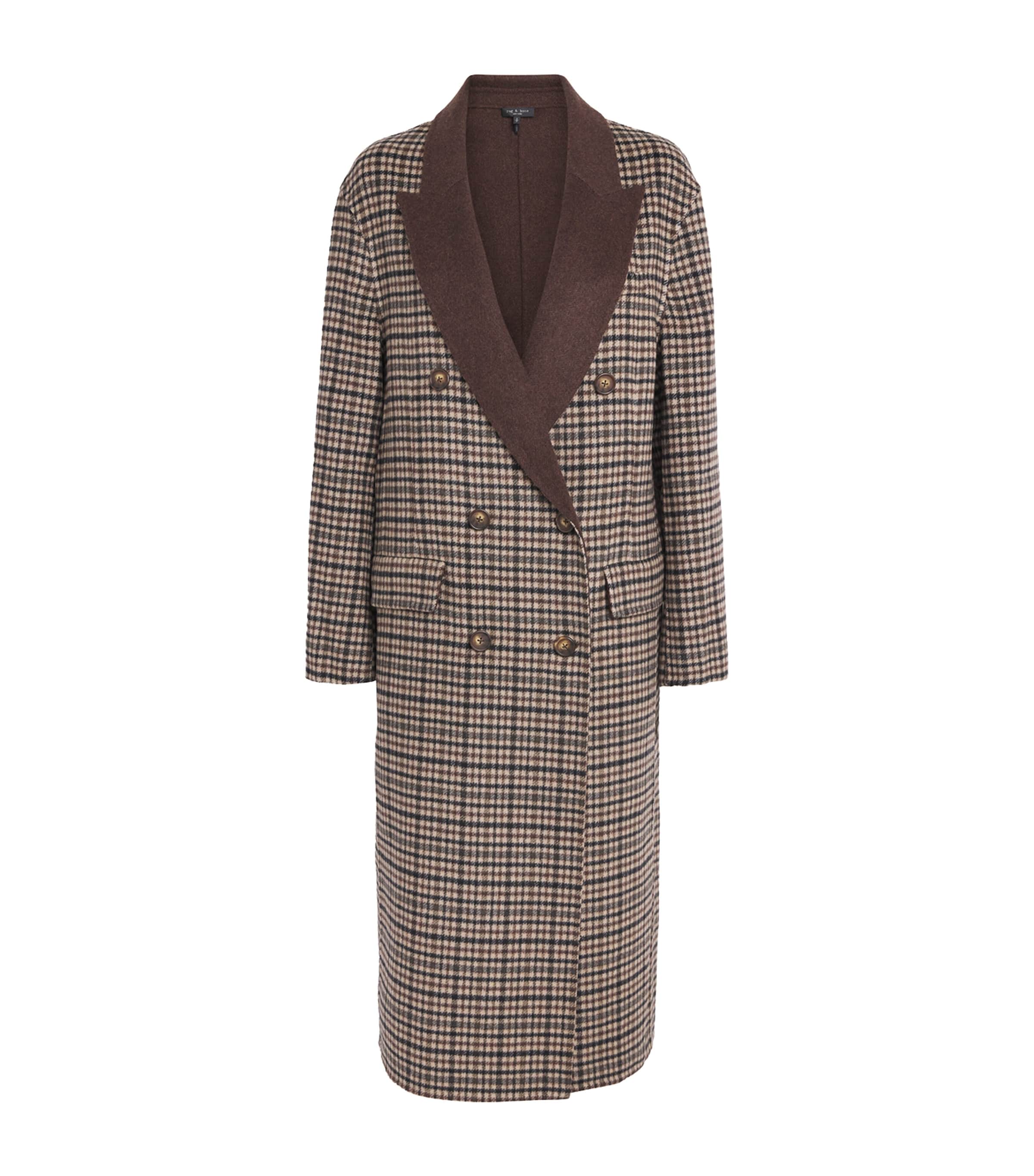 Rag & Bone Womens Wool-Blend Vasso Check Coat Multipld Image 1