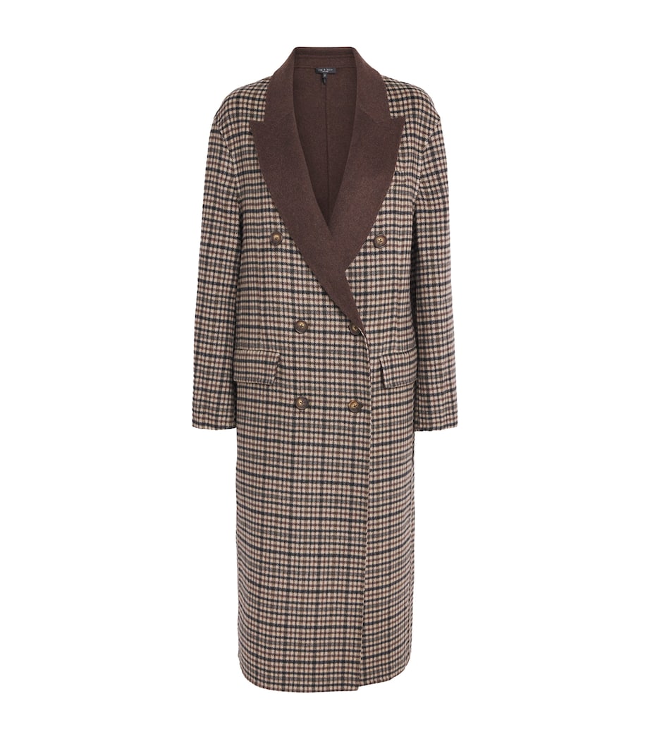 Rag & Bone Womens Wool-Blend Vasso Check Coat Multipld Image 1