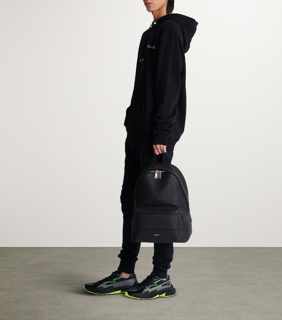 Leather PB Monogram Backpack 0PA NOIR Image 3