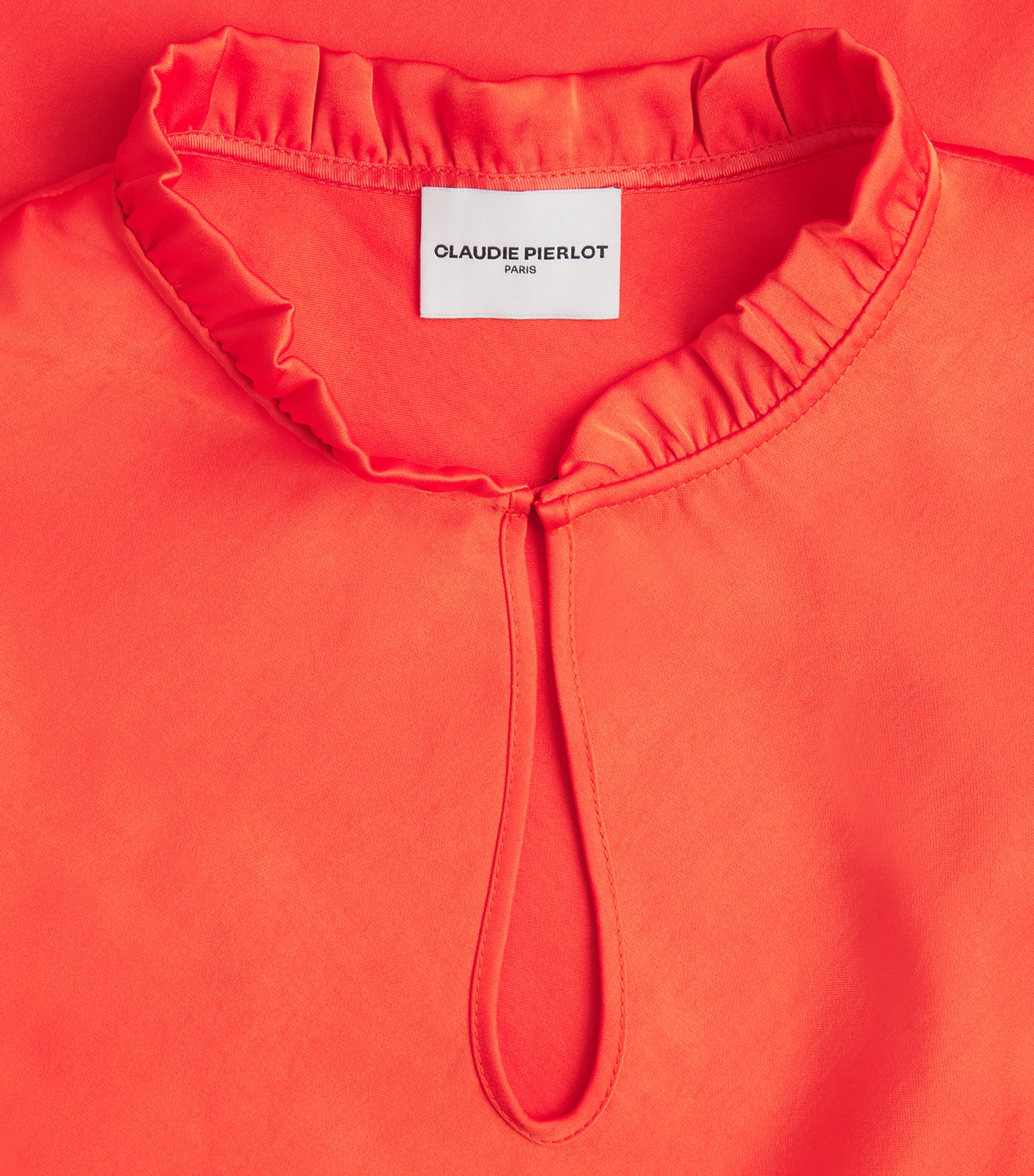 Claudie Pierlot Womens Satin Midi Dress Tangerine Image 6