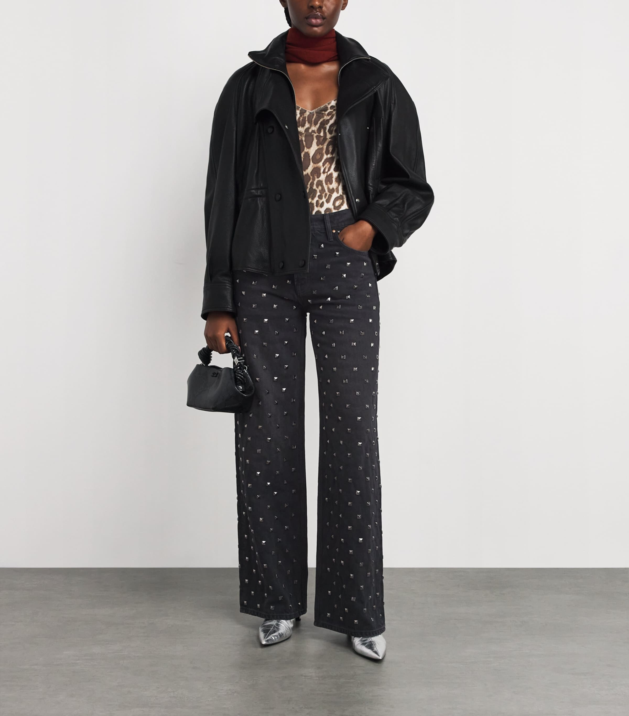 MOTHER Womens SNACKS! The Smoothie Sneak Wide-Leg Jeans Nails For Dinner Image 2