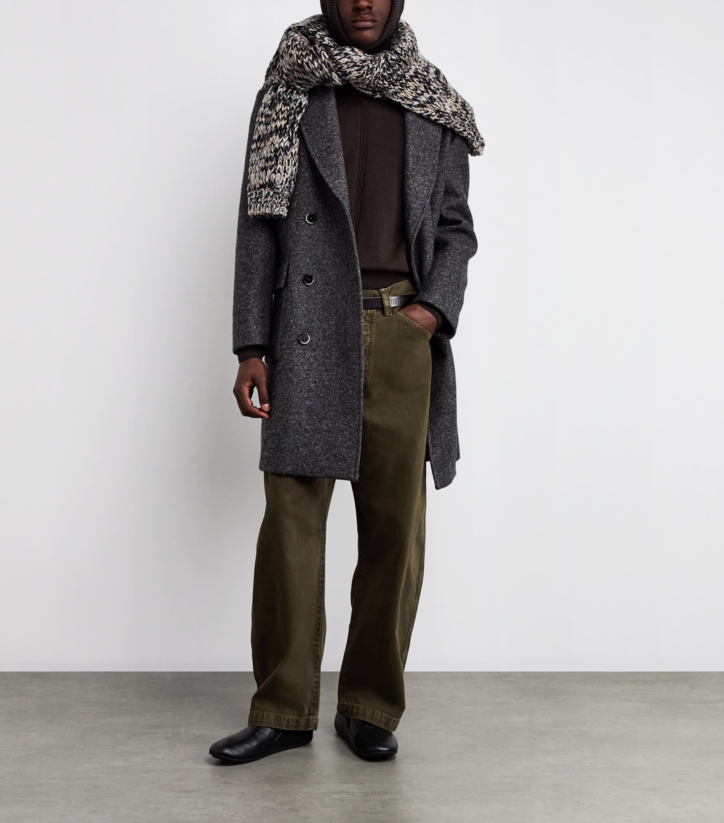 Wool-Blend Knitted Hood DARK ESPRESSO BR507 Image 3