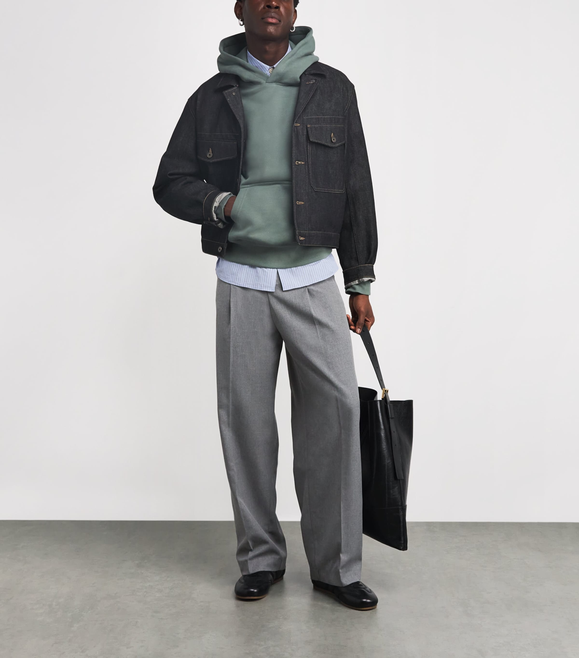 Everyday Wide-Leg Pleated Trousers LIGHT GREY Image 2