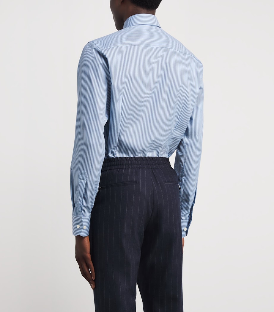 Cotton Twill Stripe Slim Shirt LIGHT BLUE Image 4