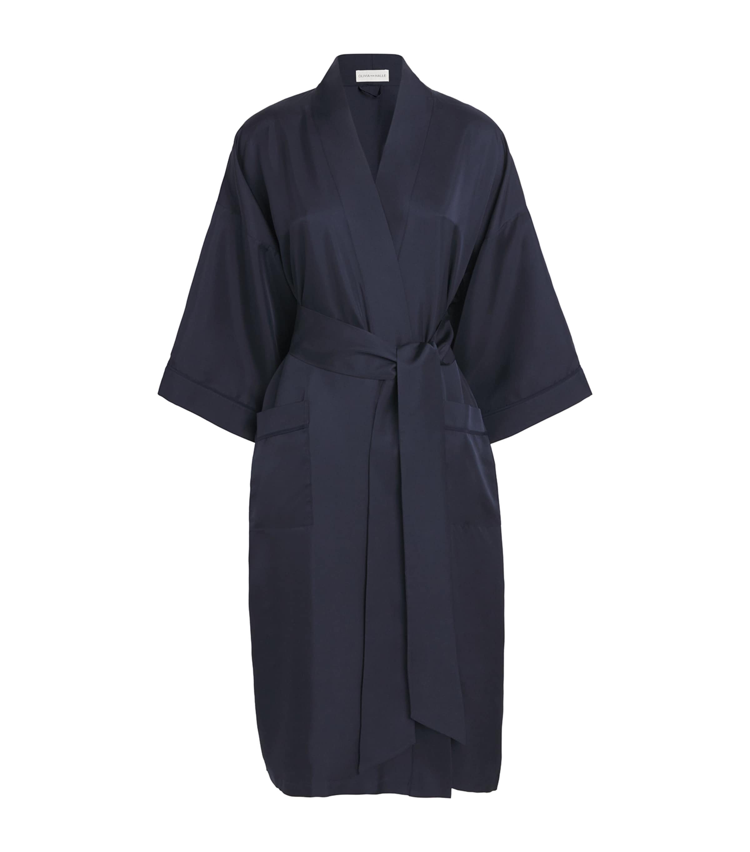 OLIVIA VON HALLE SILK SABINE LONG ROBE