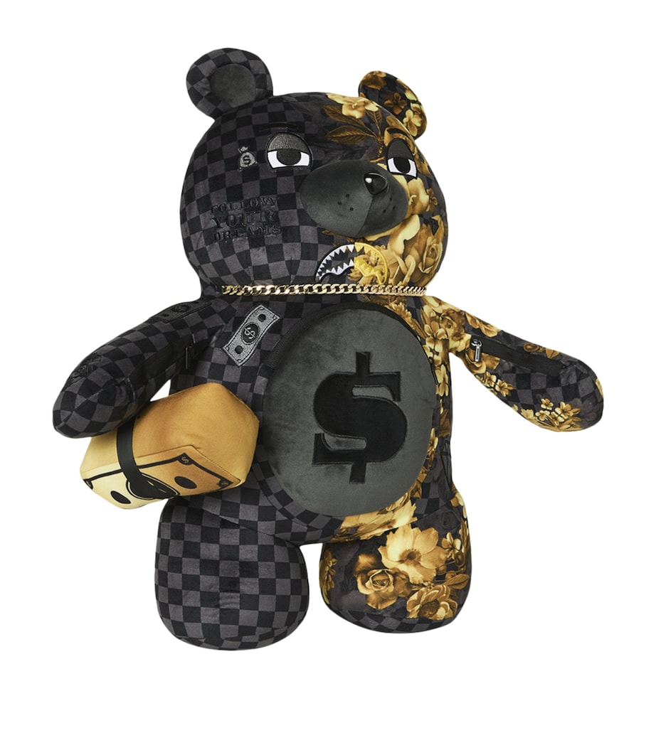 Sprayground Floral Remix Moneybear Backpack Gold Floral Remix Image 2