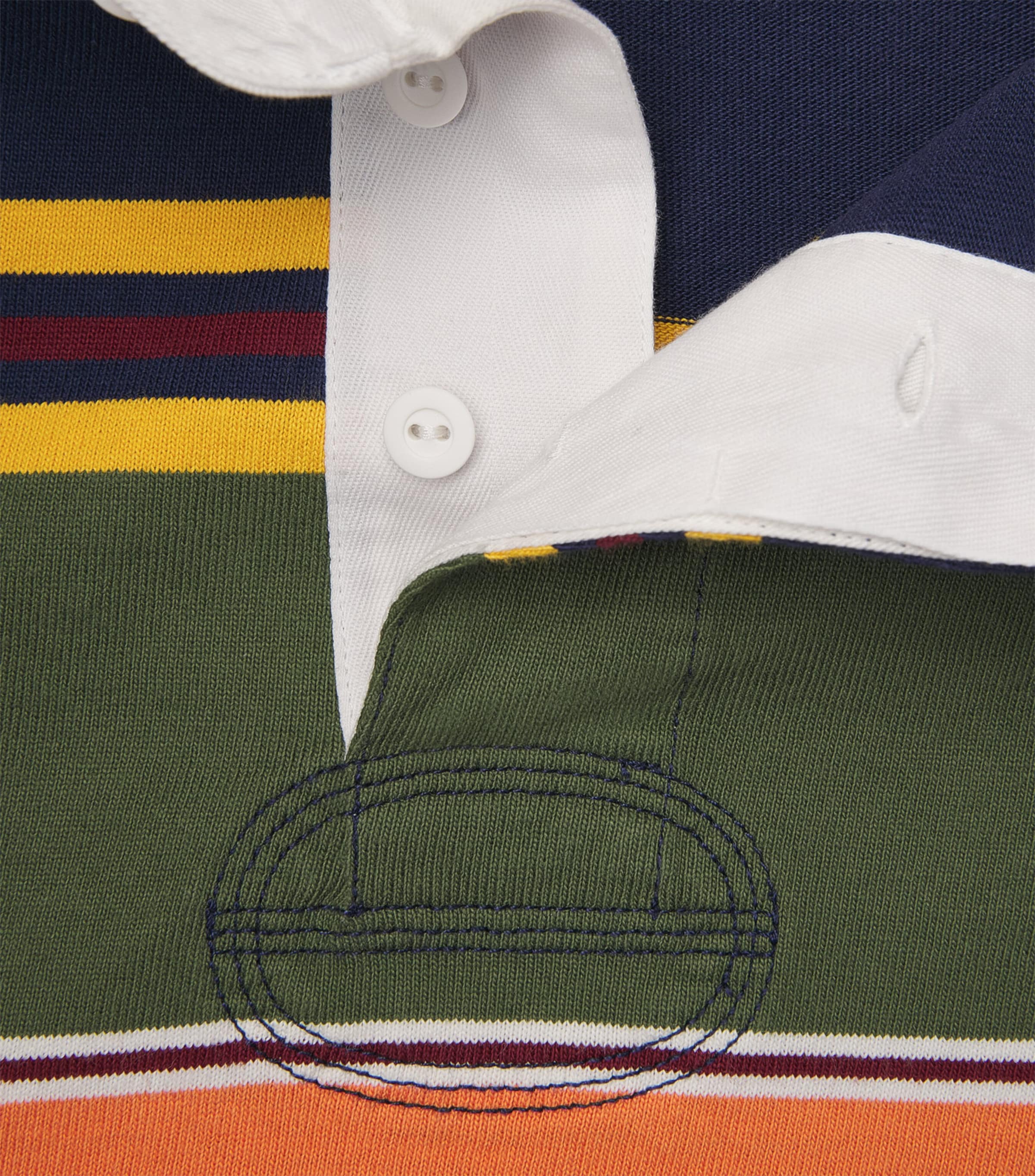 Polo Ralph Lauren Mens Cotton Stripe Rugby Shirt Supply Olive Multi Image 6