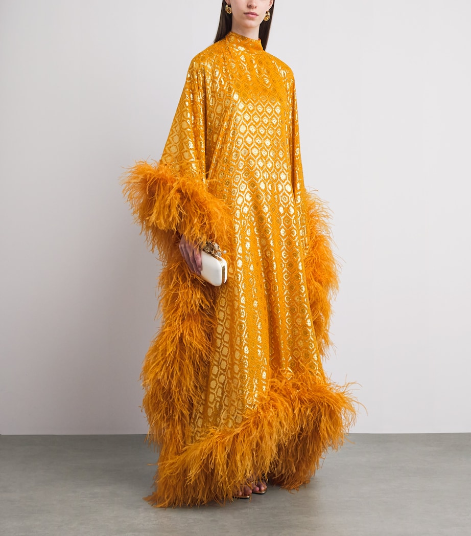 Taller Marmo Womens Sequin Casta Diva Opulence Gown Marigold Image 2