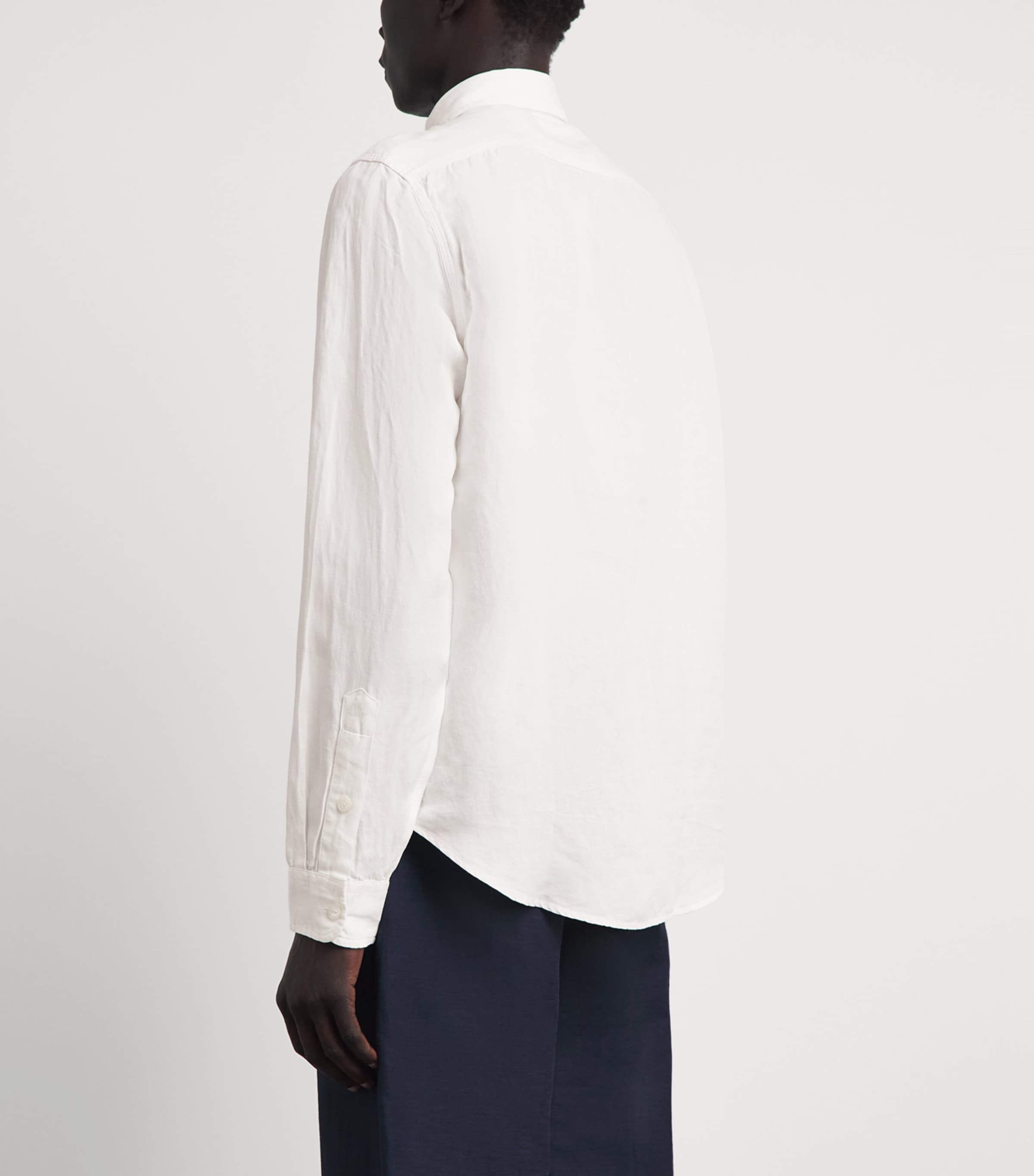 Polo Ralph Lauren Mens Linen-Silk Classic Fit Shirt White Image 5
