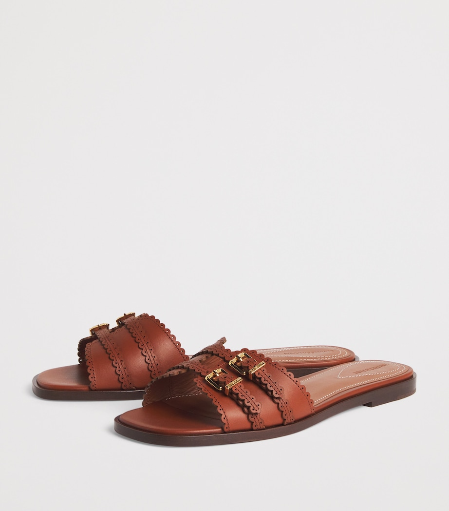 Leather Goldie Slides PECANPECN Image 3