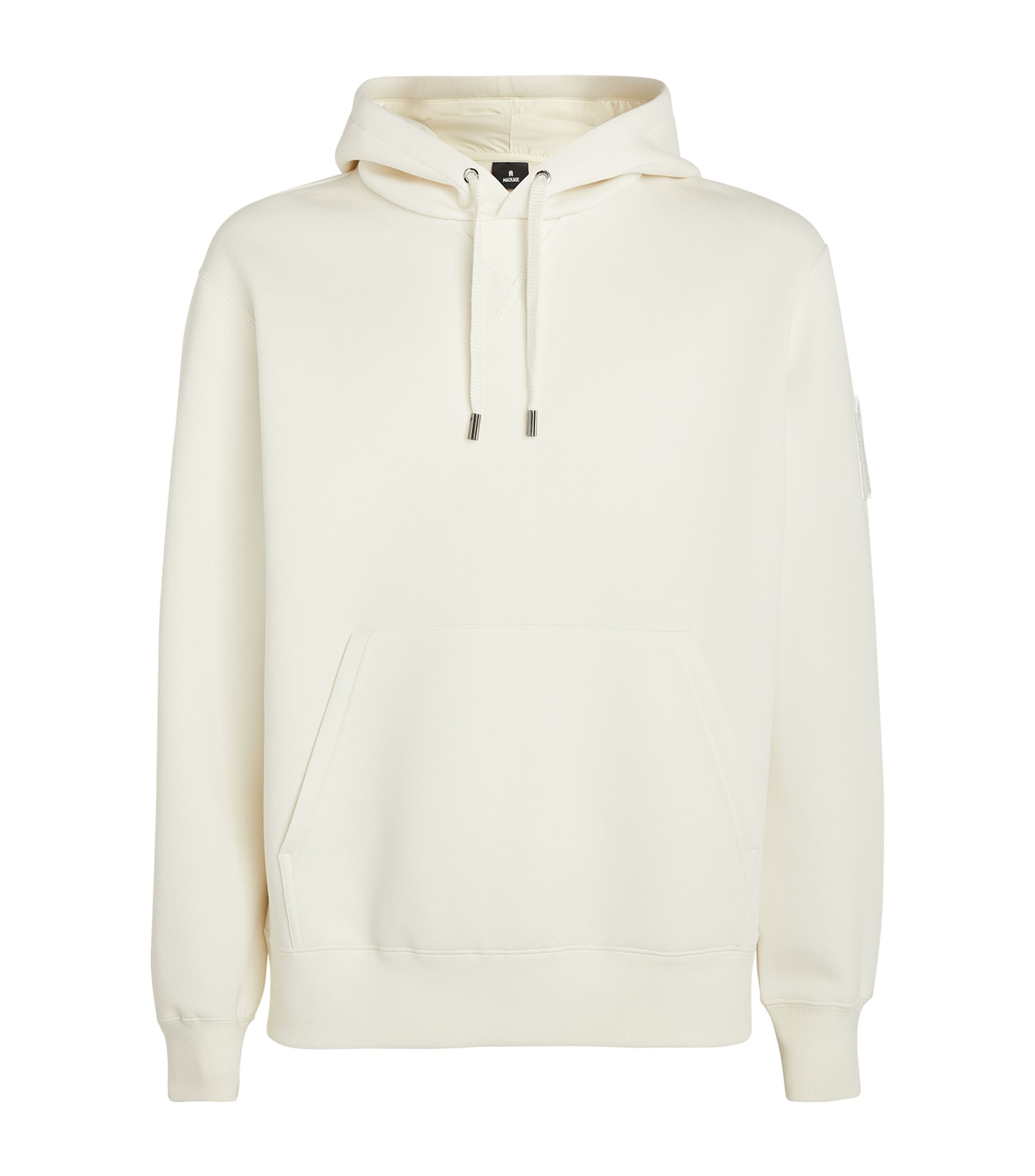 Shop Mackage Logo-patch Hoodie In Ivory