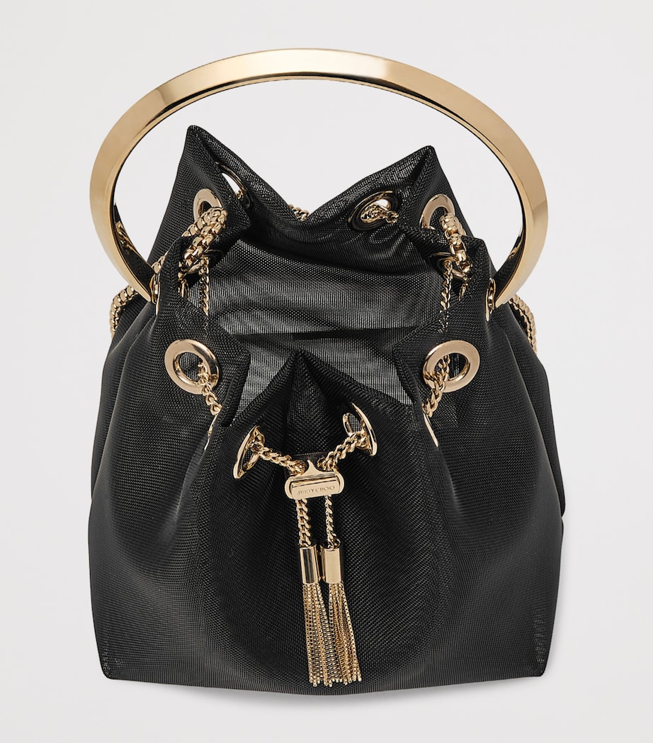 Mesh Bon Bon Top-Handle Bag BLACK/LIGHT GOLD Image 6