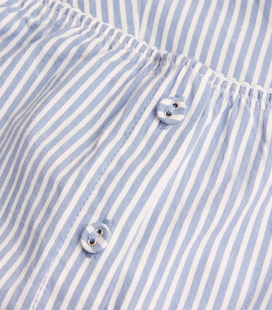 Cotton Poplin Sleep Shorts CADET STRIPE Image 5