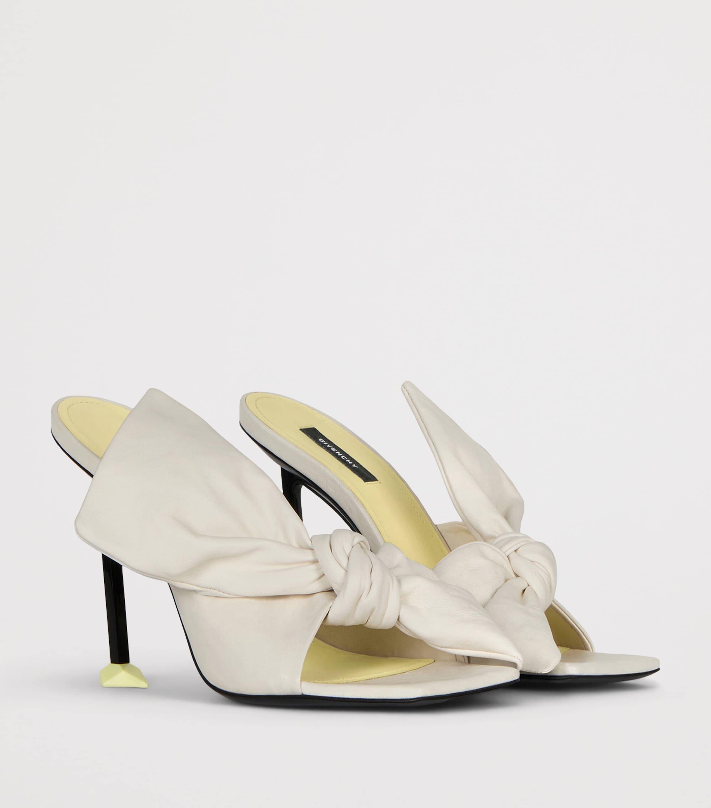 Givenchy Leather Boudoir Bow Sandals 95 Ivory Image 3