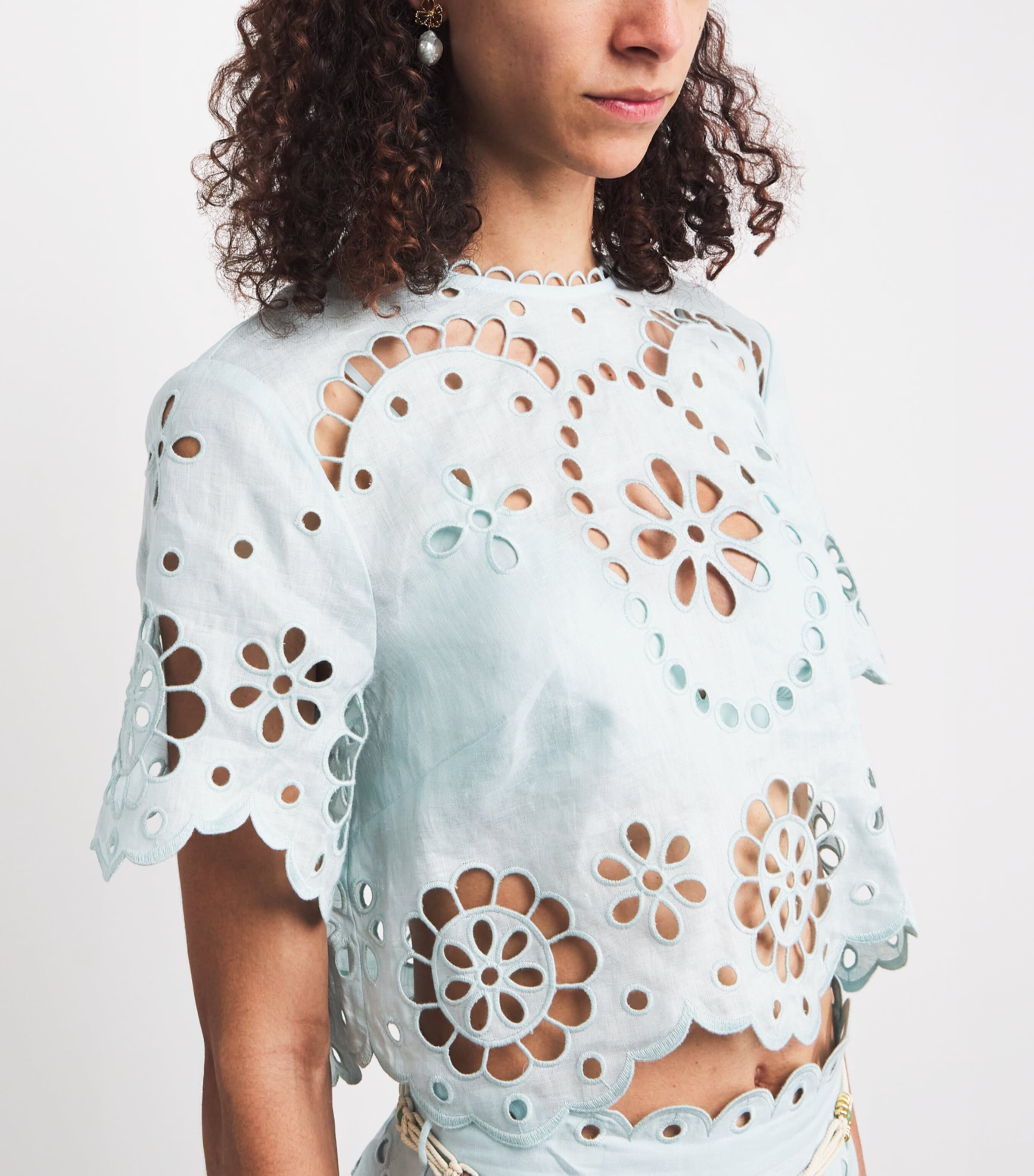 Linen Embroidered Awaken Top MINTMIT Image 5