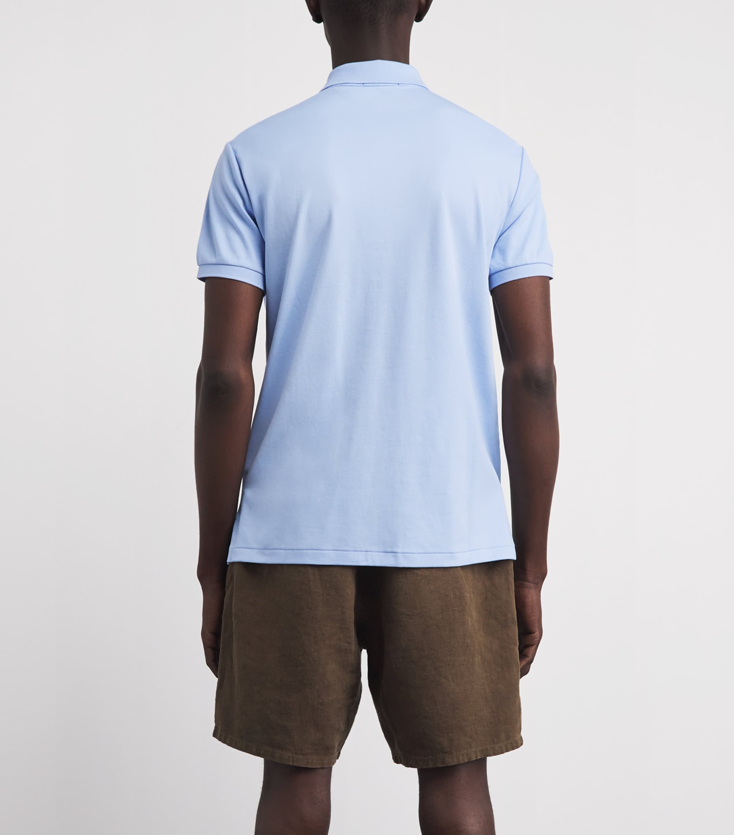 Polo Ralph Lauren Mens Cotton Slim-Fit Polo Shirt Pebble Blue Image 5