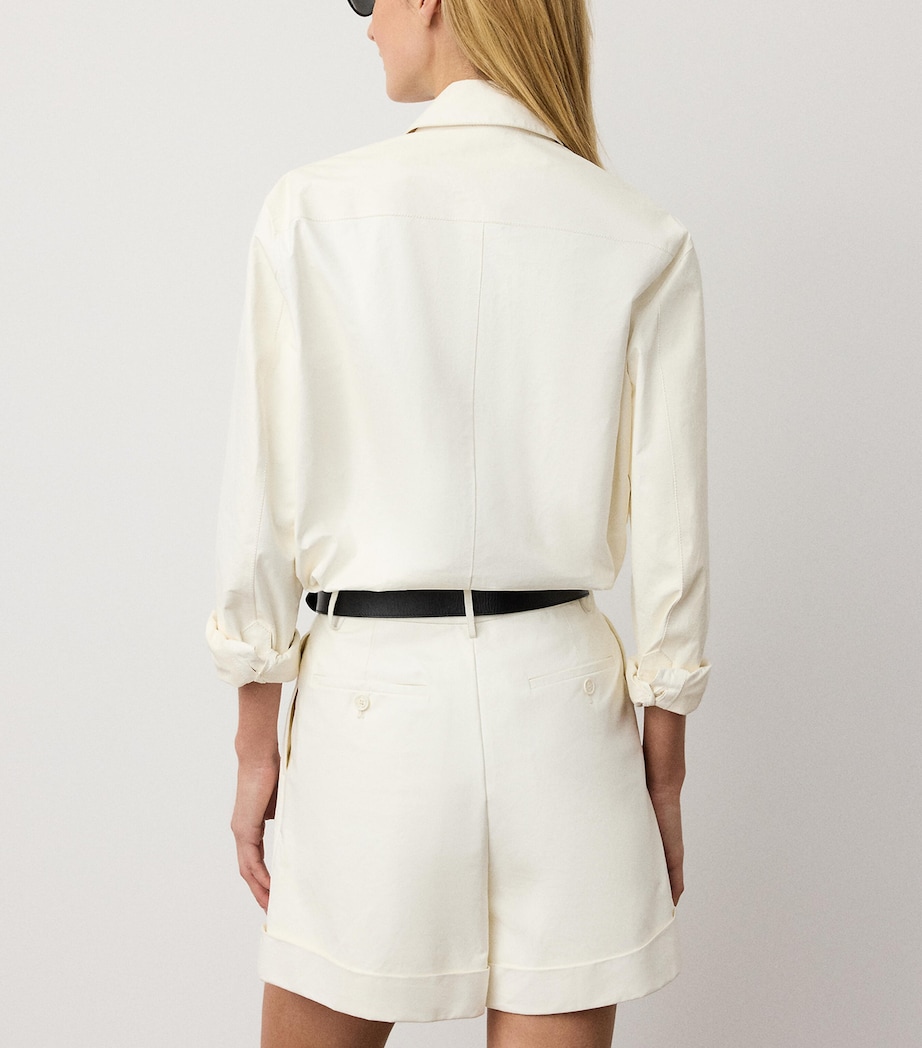 Ralph Lauren Collection Womens Suede Landry Oversized Shirt Cream Image 3