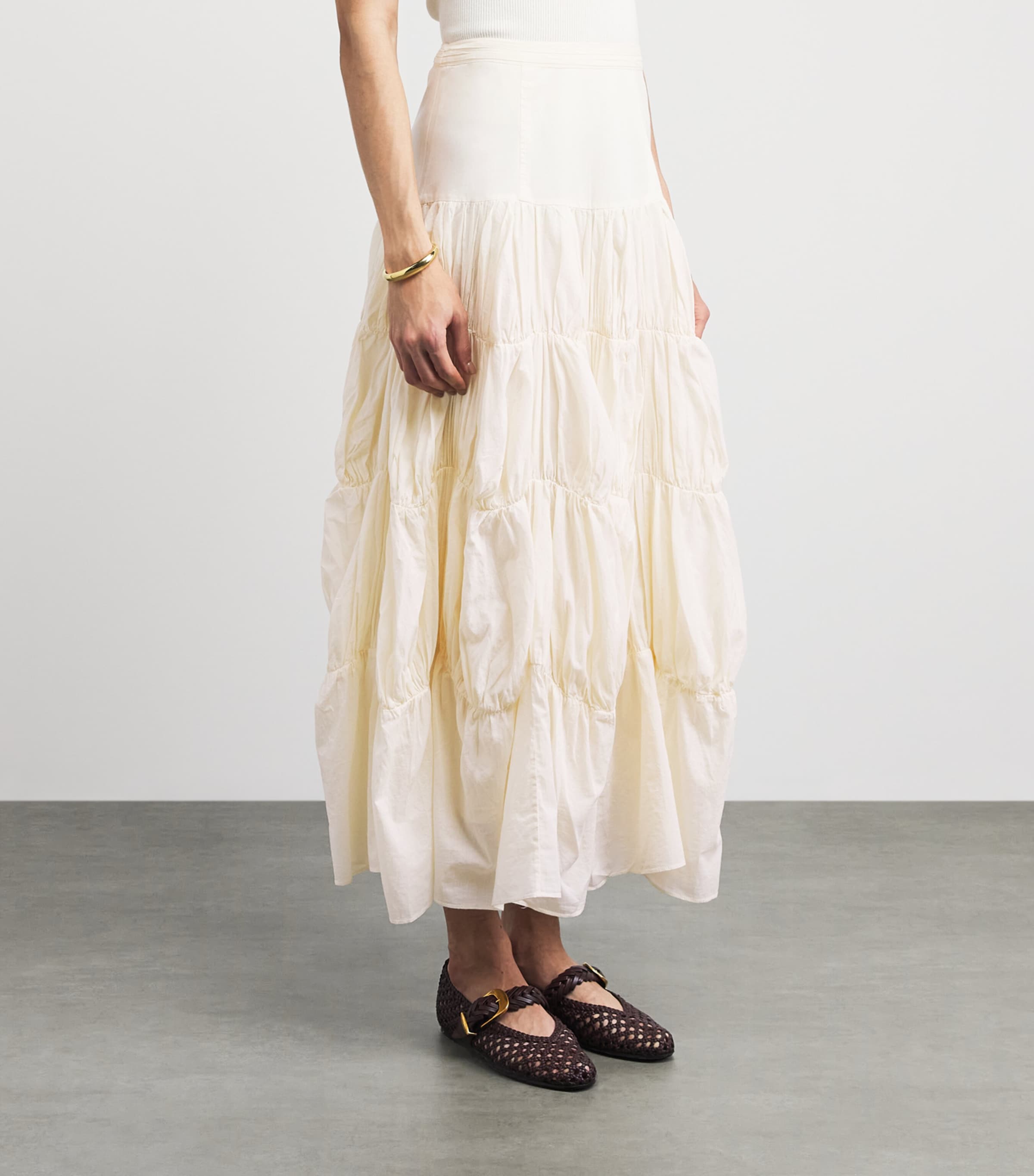 Ulla Johnson Womens Cotton Davina Maxi Skirt Cowrie Image 4