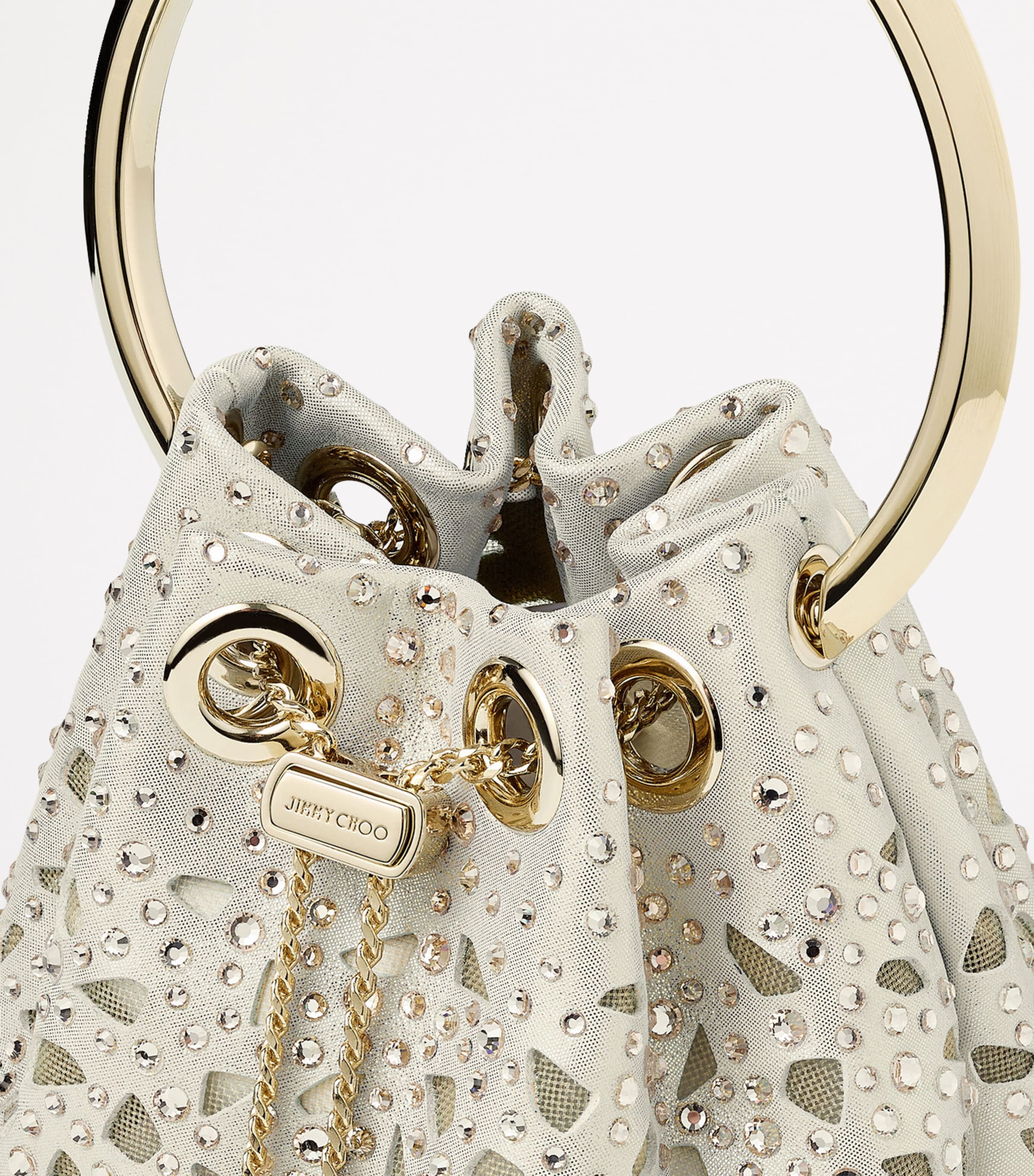 Jimmy Choo Micro Leather Bon Bon Top-Handle Bag Gold/light Gold Image 3