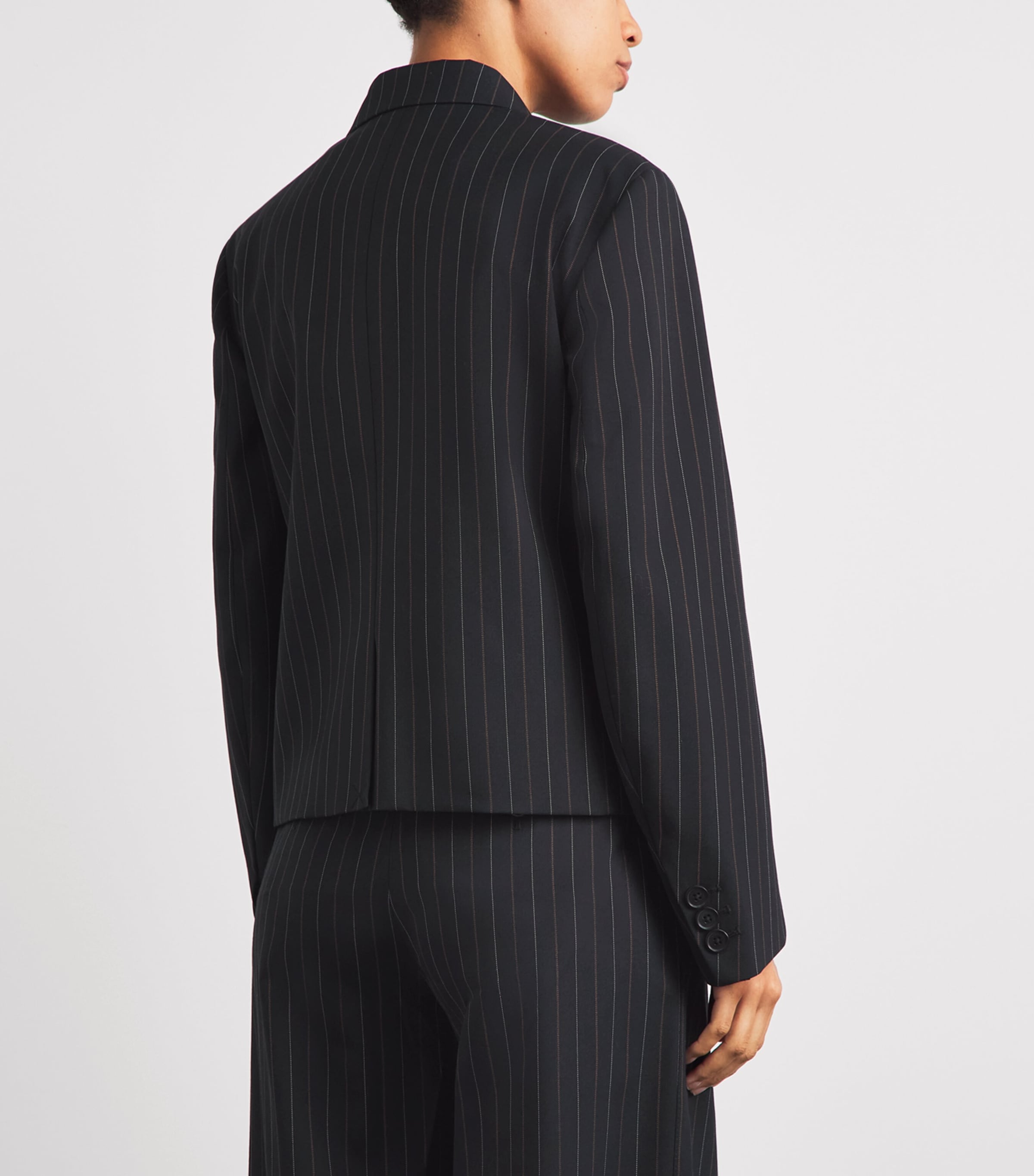 ME+EM Womens Pinstripe Blazer Black Image 5