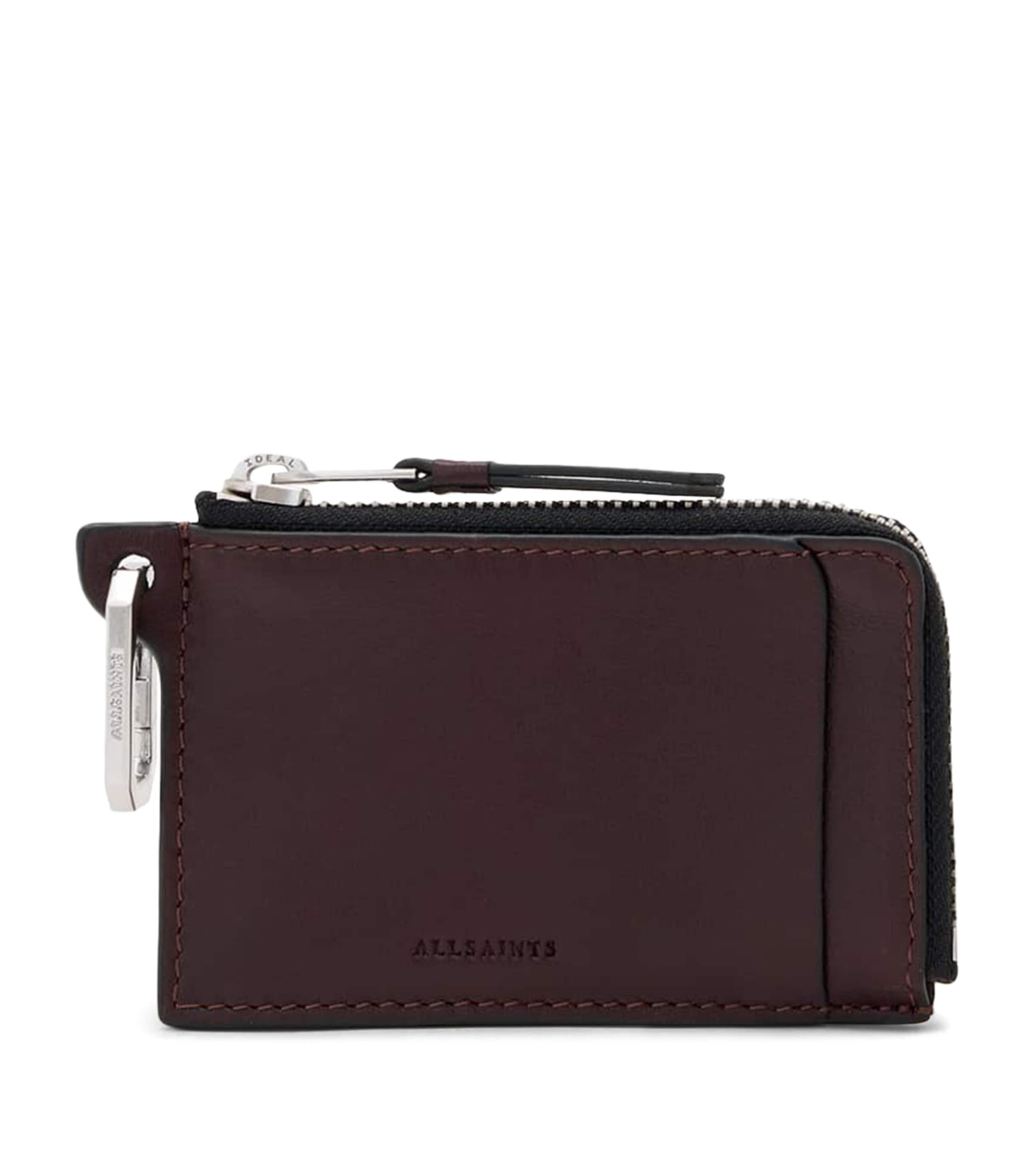 AllSaints Leather Remy Wallet Burgundy Red Image 1