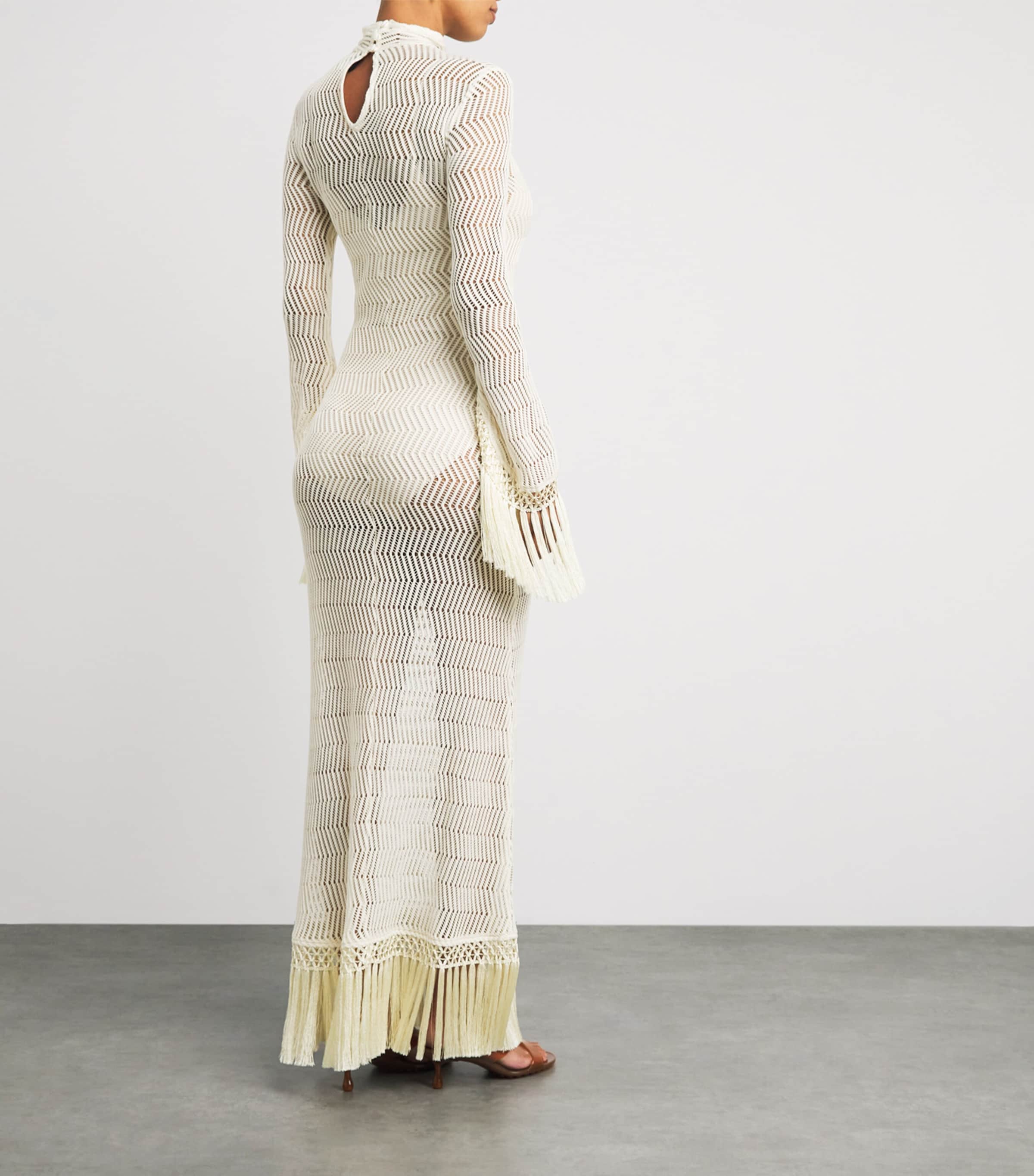 Taller Marmo Womens Cotton New Mexico Maxi Dress Ivory Image 4