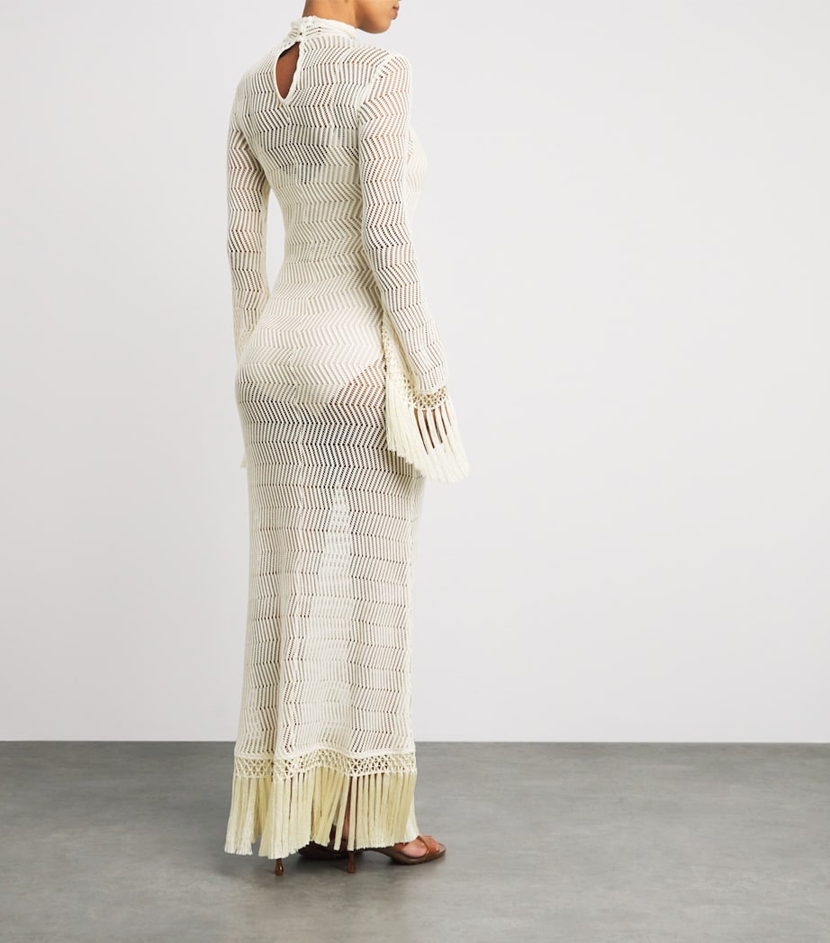 Taller Marmo Womens Cotton New Mexico Maxi Dress Ivory Image 4