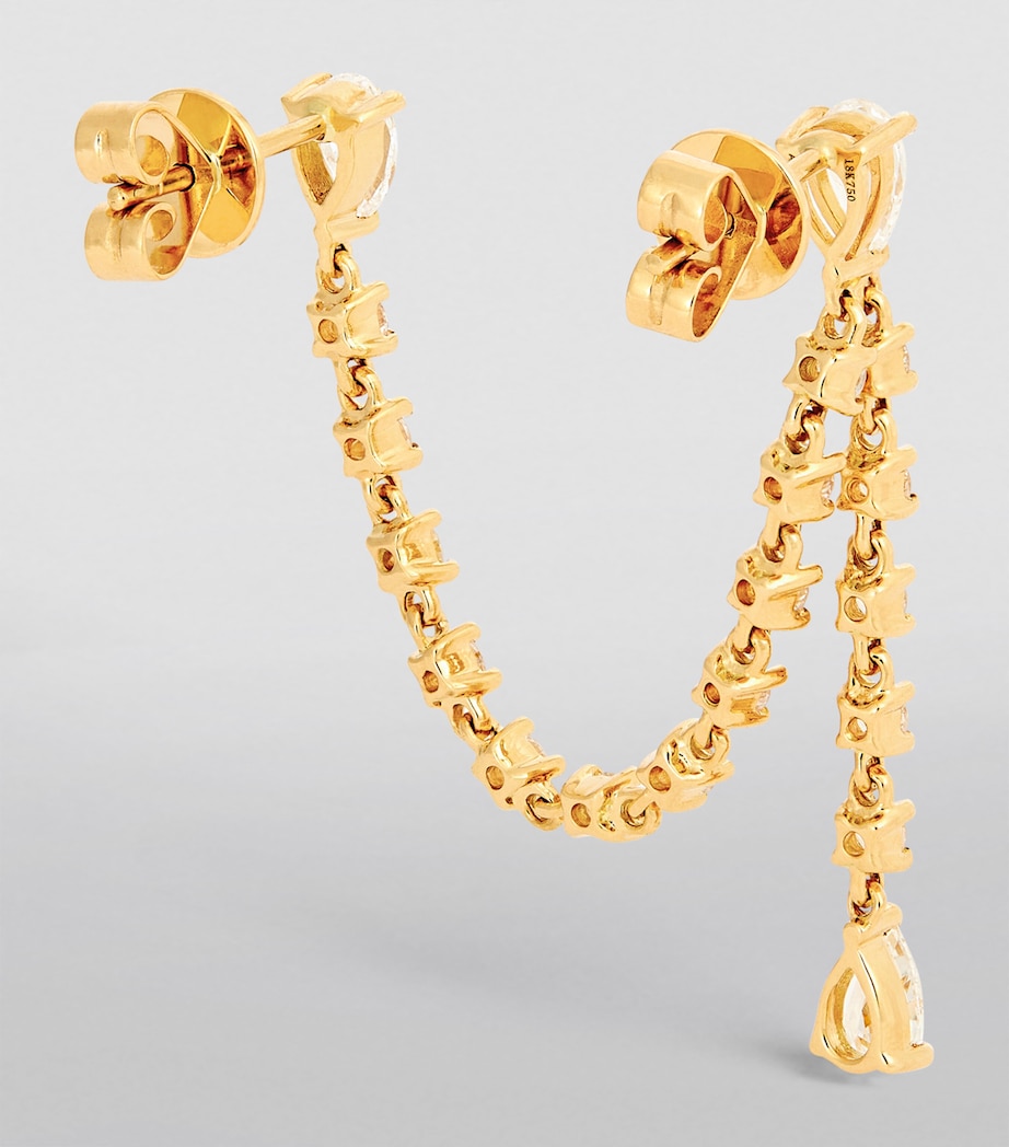 Yellow Gold and Diamond Isla Double-Piercing Single Earring YELLOW GOLD Image 3