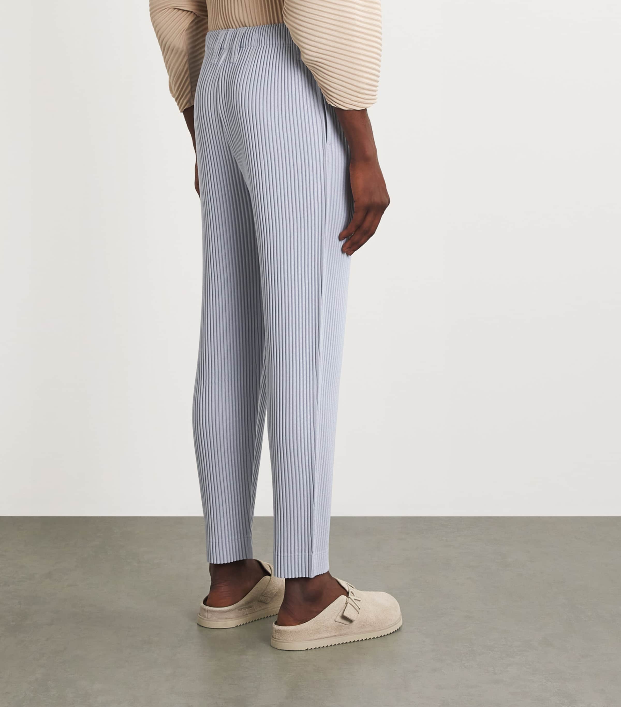 超希少　homme plisse issey miyake プリーツ パンツ Homme Plissé Issey Miyake Blue Pleated Straight Trousers | Harrods UK