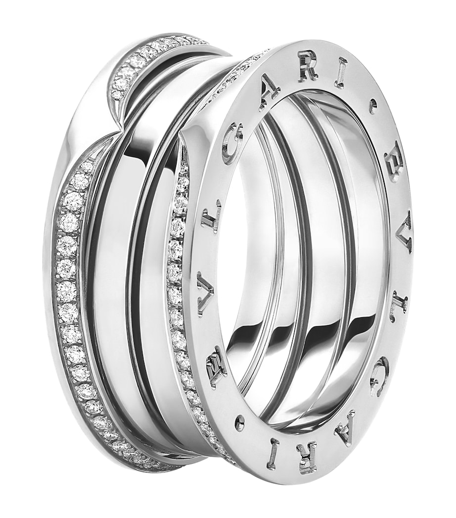 White Gold and Diamond B.zero1 Three-Band Ring WHITE GOLD Image 1