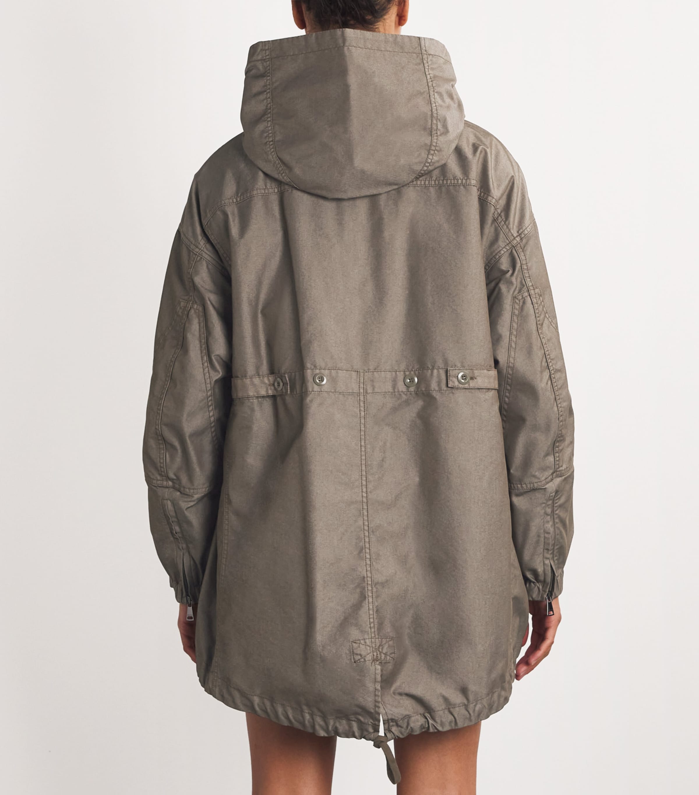 Weekend Max Mara Green Gabardine Double-Layer Parka Coat Harrods HK