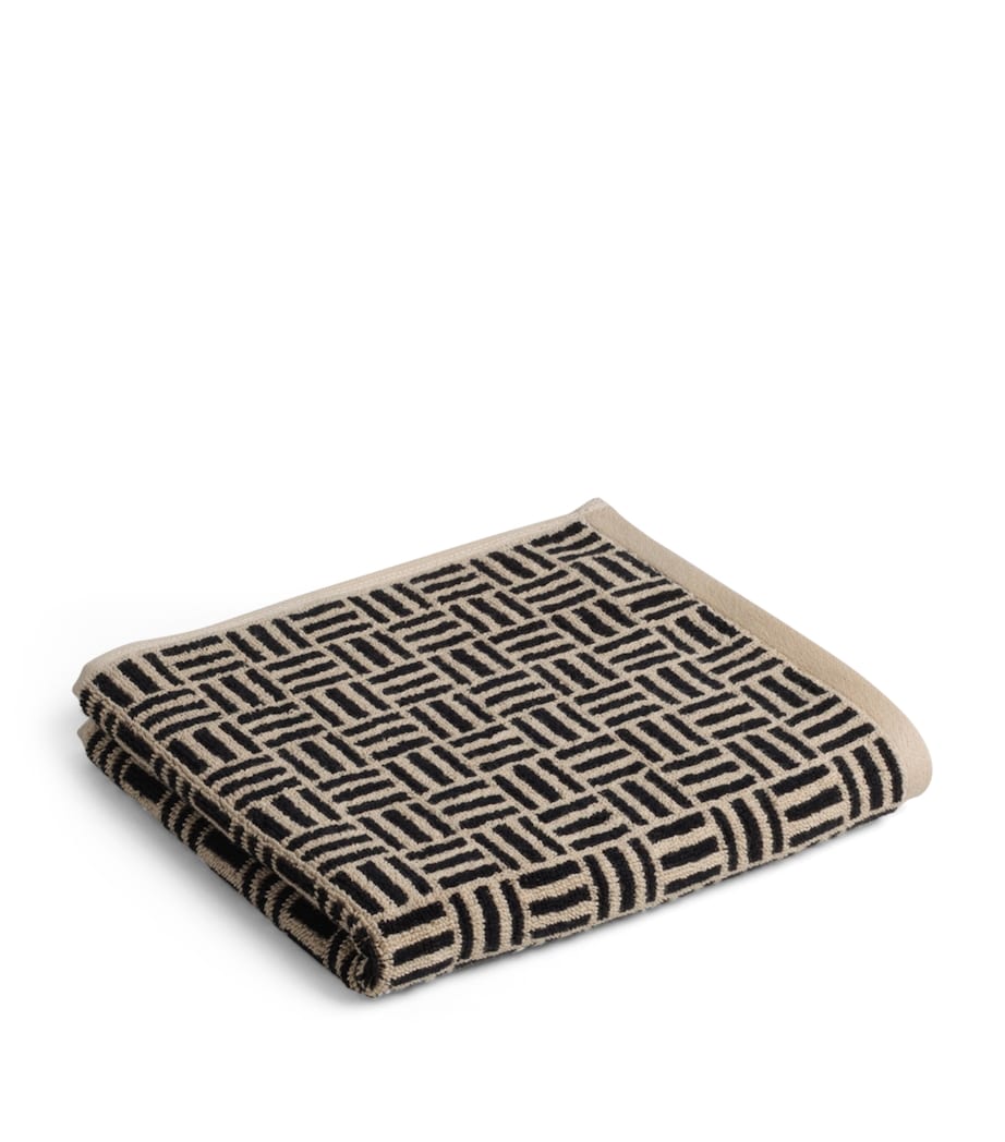 Cotton Weave Torrens Hand Towel (40cm x 70cm) SAND & NOIR Image 2