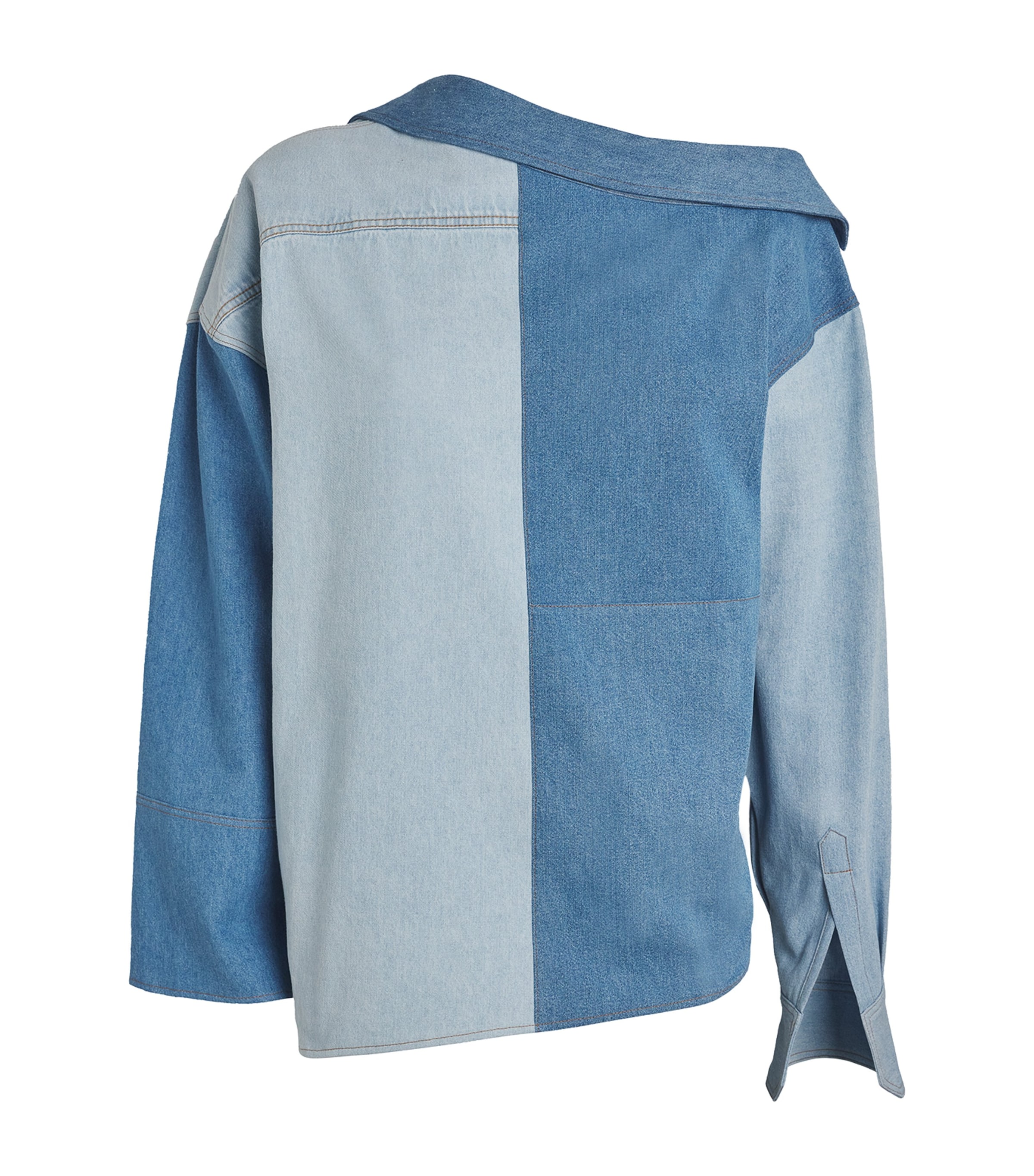 A.W.A.K.E. A. W.A. K.E. MODE DENIM OFF-THE-SHOULDER SHIRT 