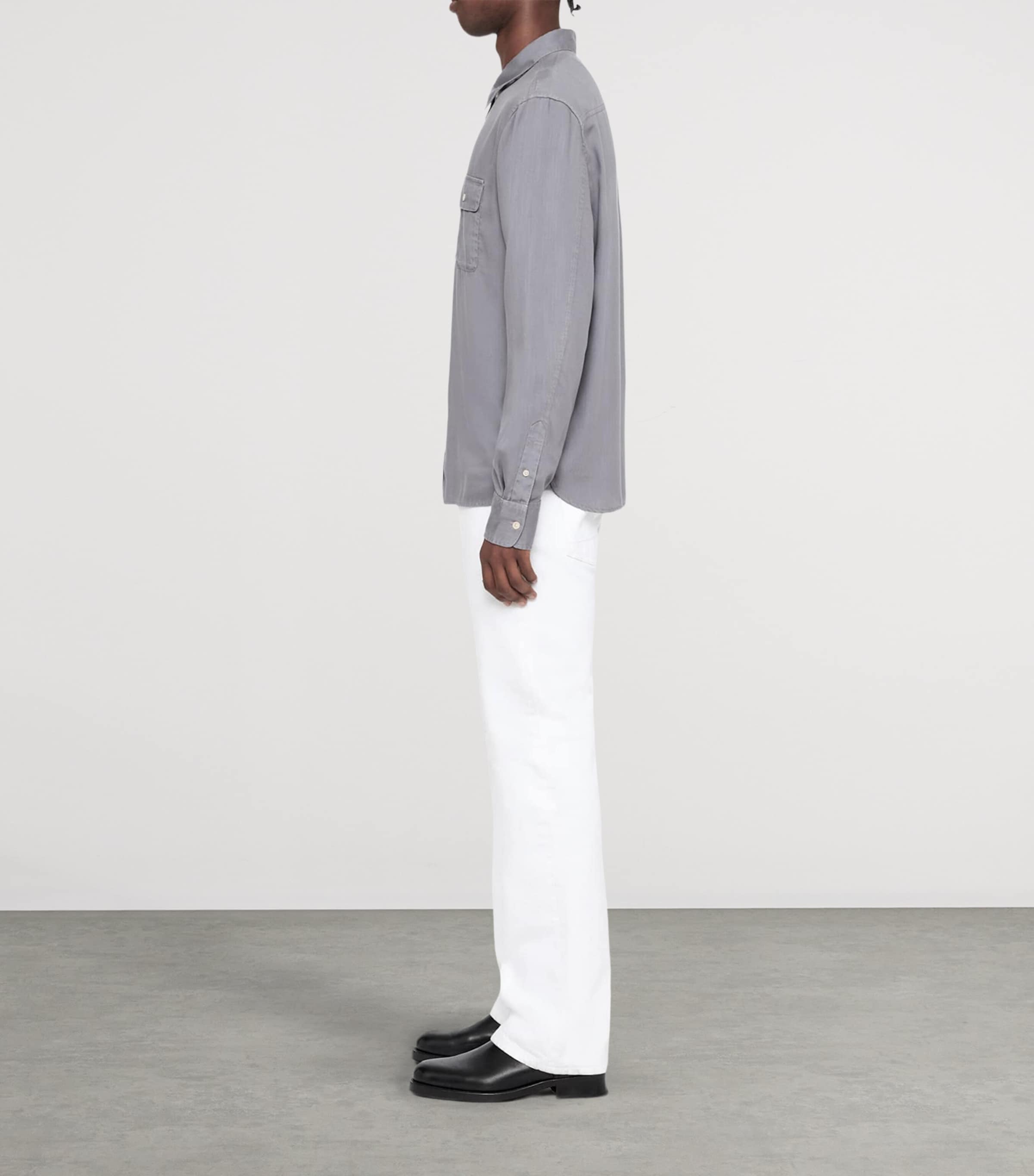 AllSaints Mens Bond Shirt Cloud Grey Image 6