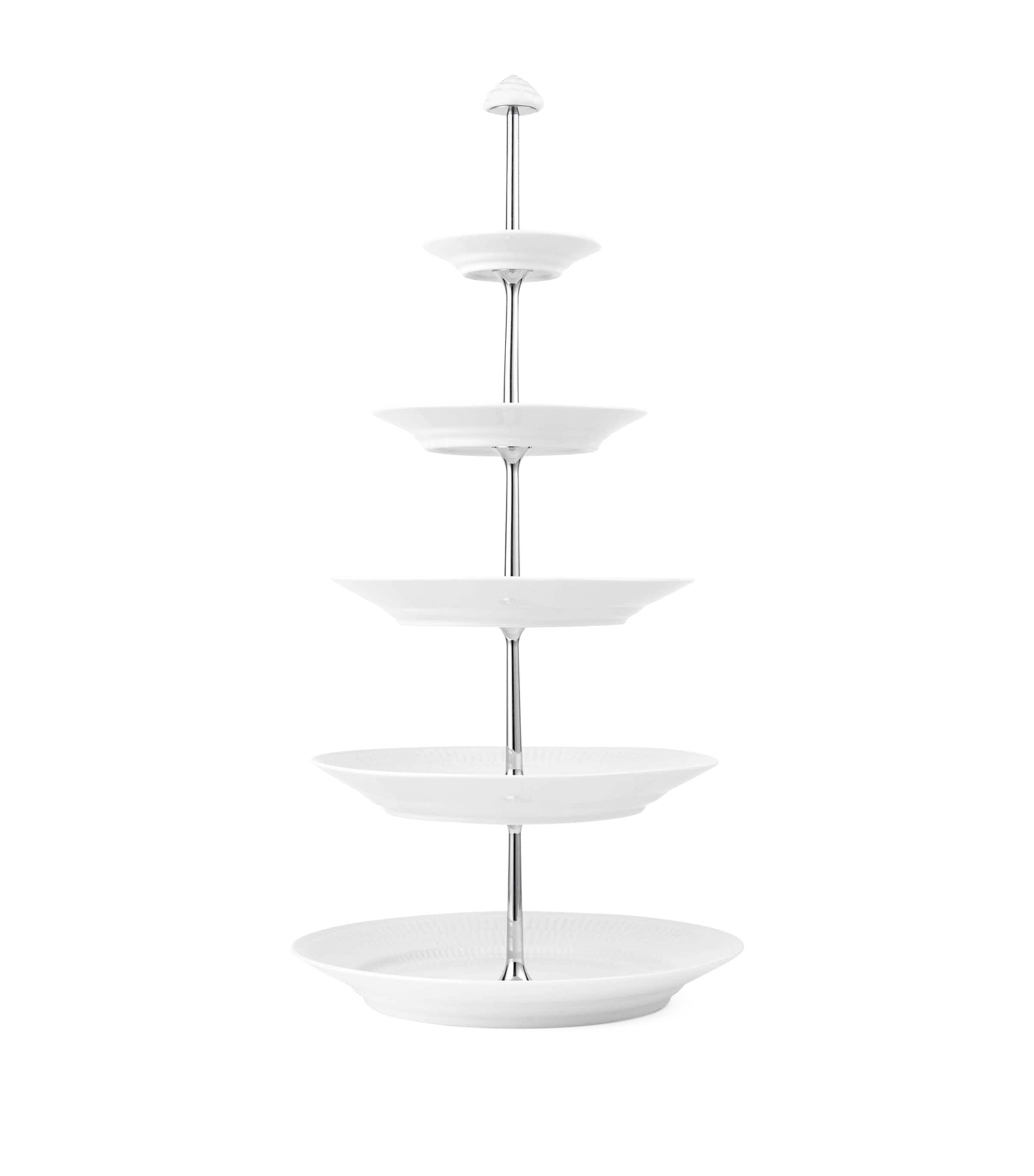Royal Copenhagen Porcelain White Fluted 5-Layer Étagère White Image 1