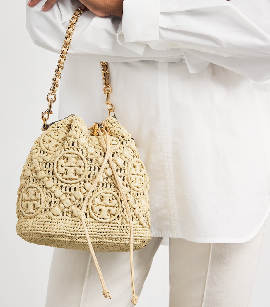 Raffia Monogram Bucket Bag 254 Image 5
