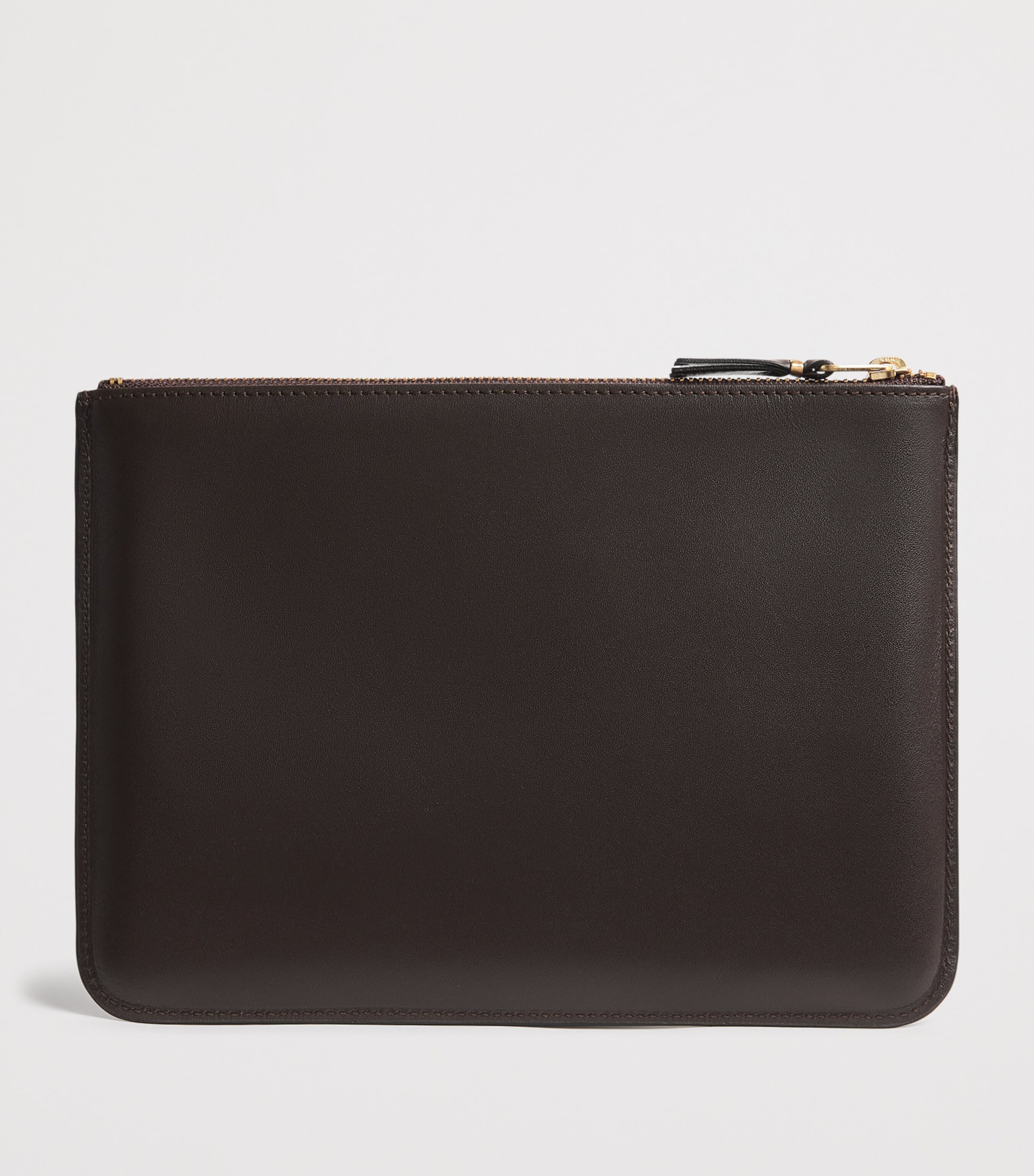 Comme Des Garçons Wallet Large Leather Outside Pocket Wallet Brown Image 2