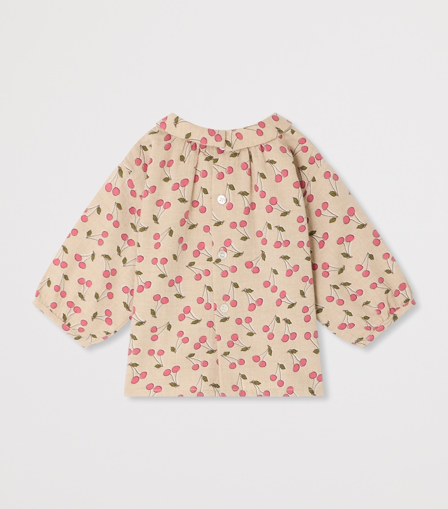 Bonpoint Cotton Cherry Print Blouse (6-18 Months) Imp Mastic Image 2