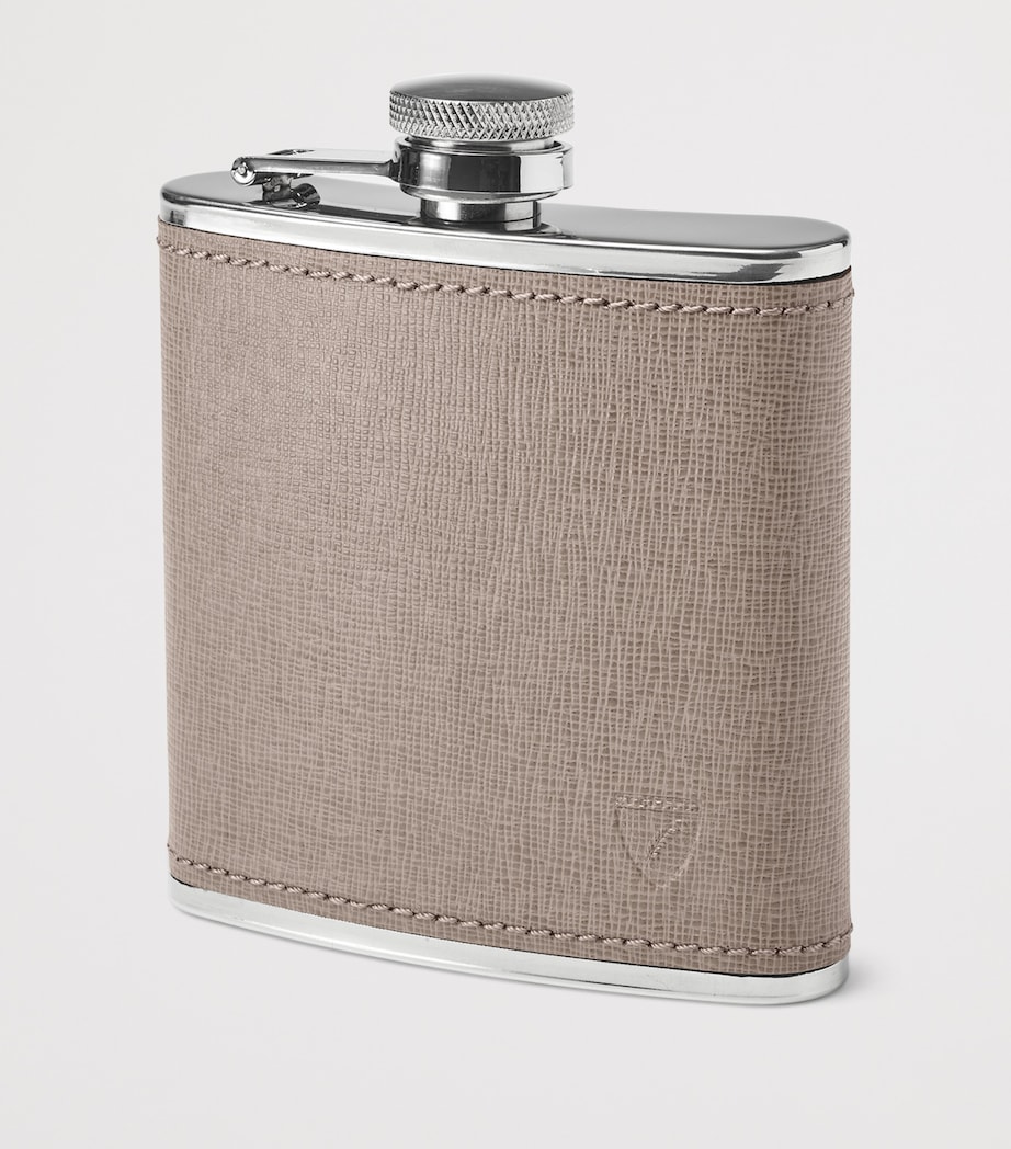 Leather Classic Hip Flask WARM GREY Image 2