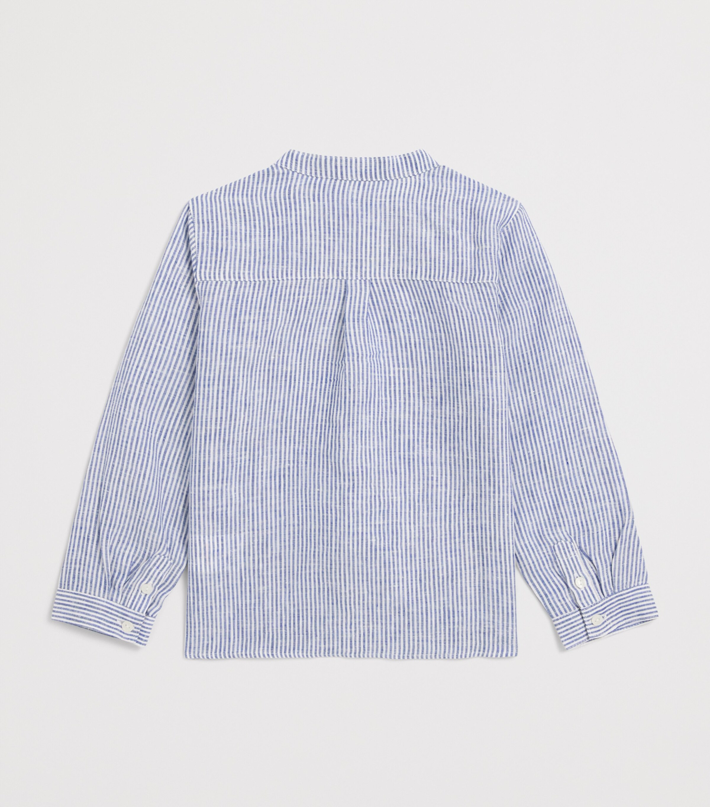 Tartine et Chocolat Linen-Cotton Stripe Shirt (5-12 Years) Bleu Electrique Image 2