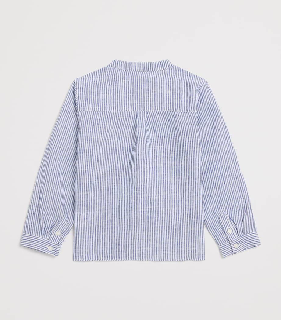 Tartine et Chocolat Linen-Cotton Stripe Shirt (5-12 Years) Bleu Electrique Image 2