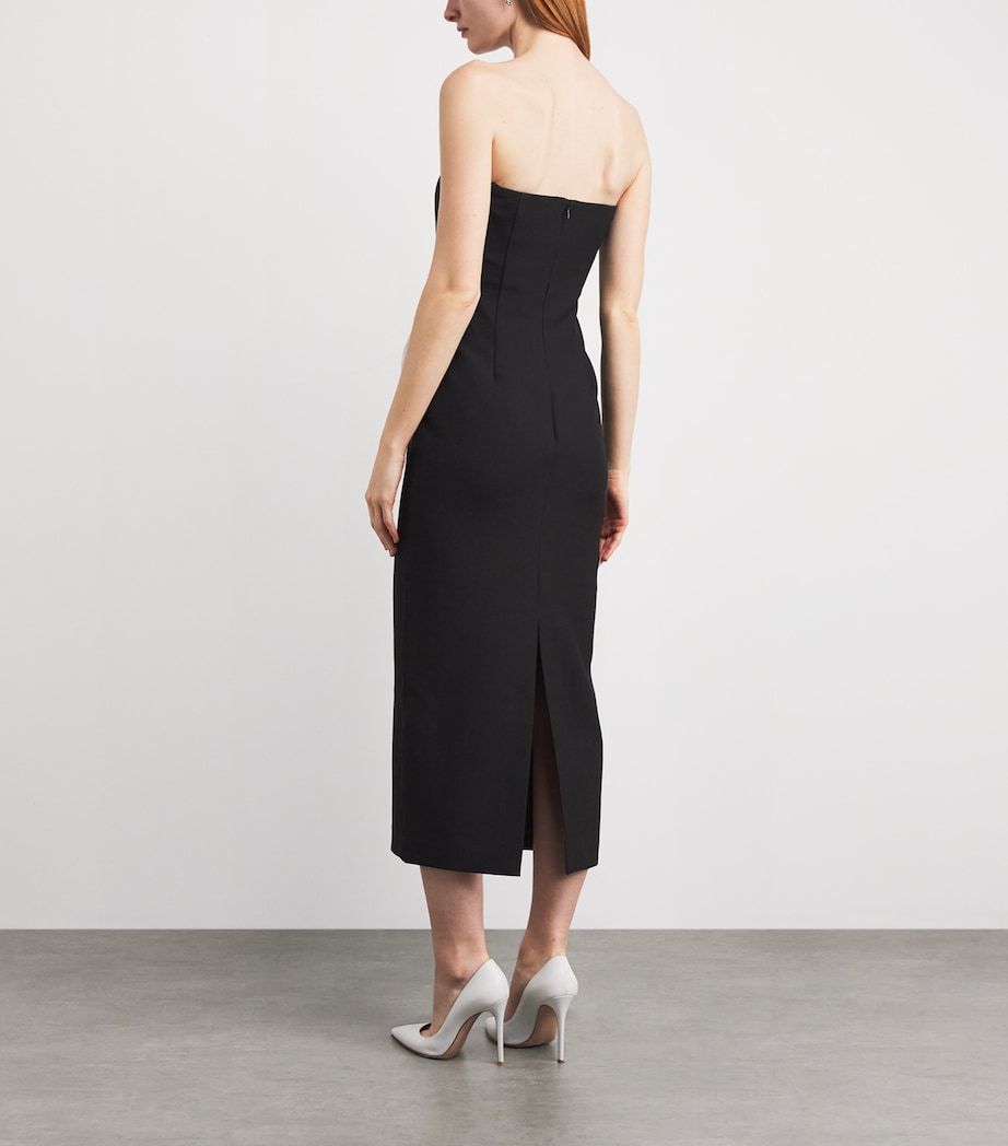 Roland Mouret Womens Flower Appliqué Midi Dress Black Image 4