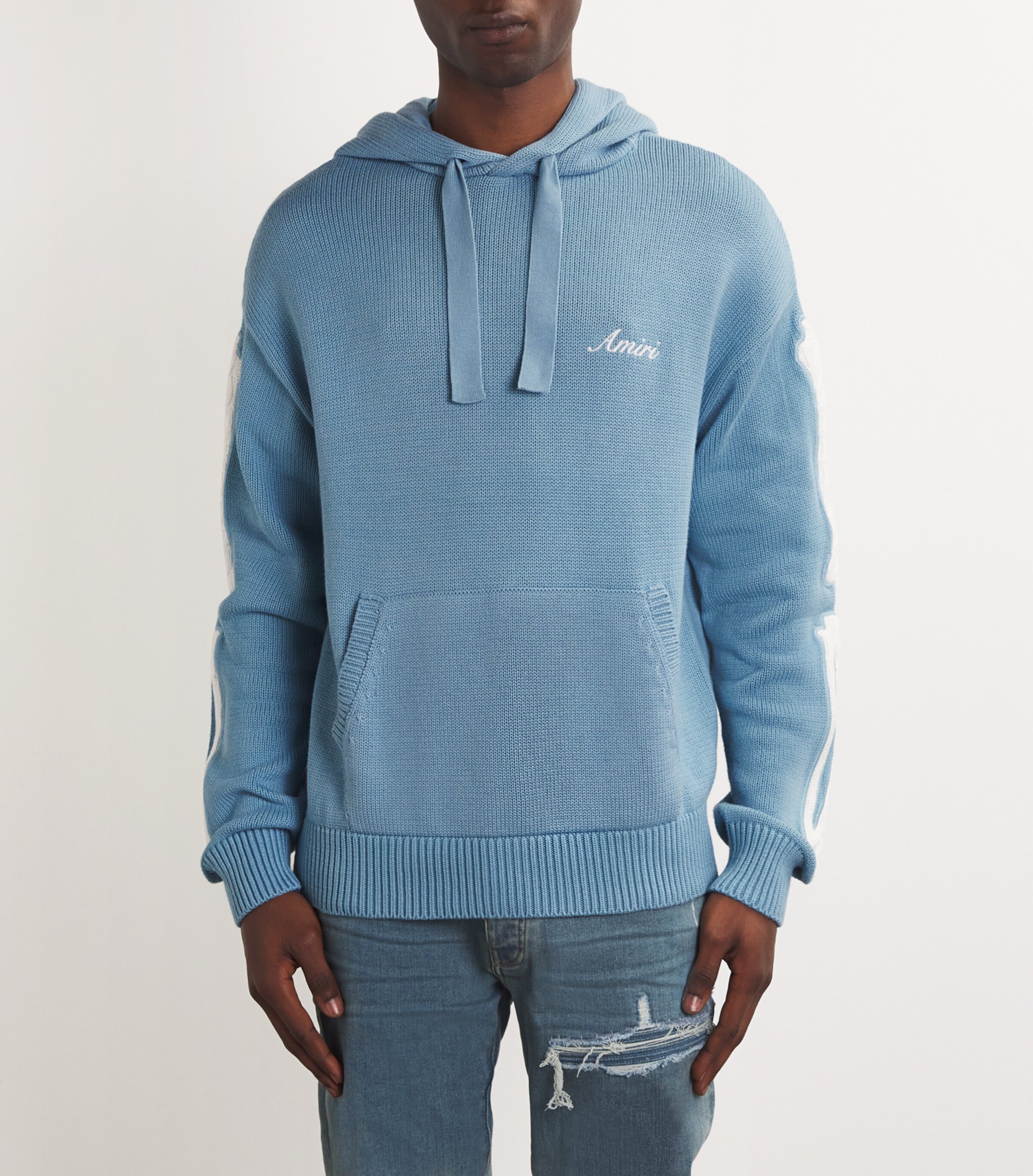 AMIRI Blue Cotton Knitted Bones Hoodie | Harrods US AMIRI Blue Cotton Knitted Bones Hoodie | Harrods US