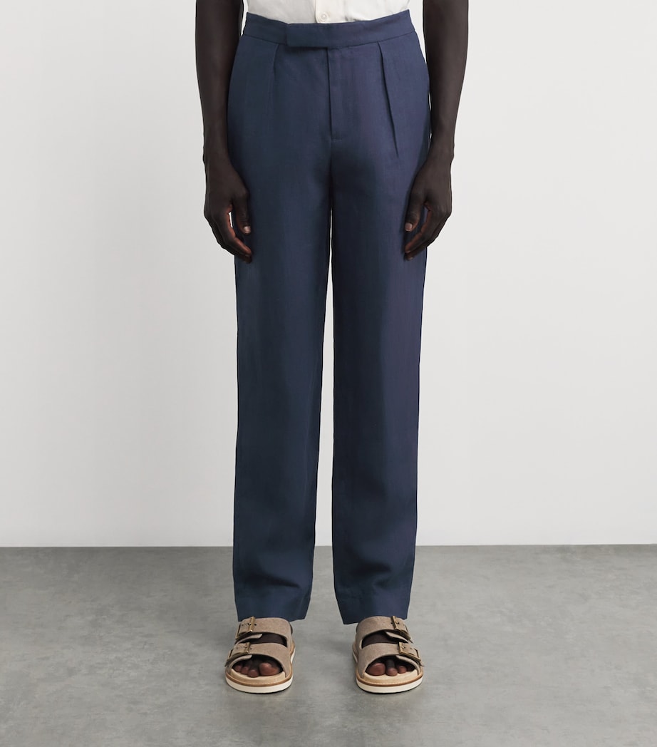 Linen Davis Trousers CLASSIC CHAIRMAN NVY Image 3