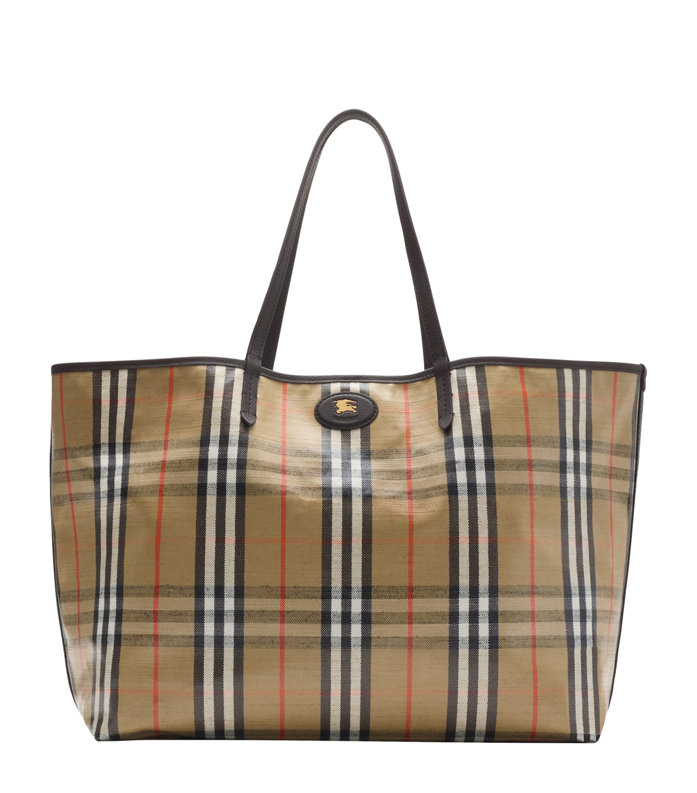 Burberry Large Canvas Highlands Tote Bag In Sand