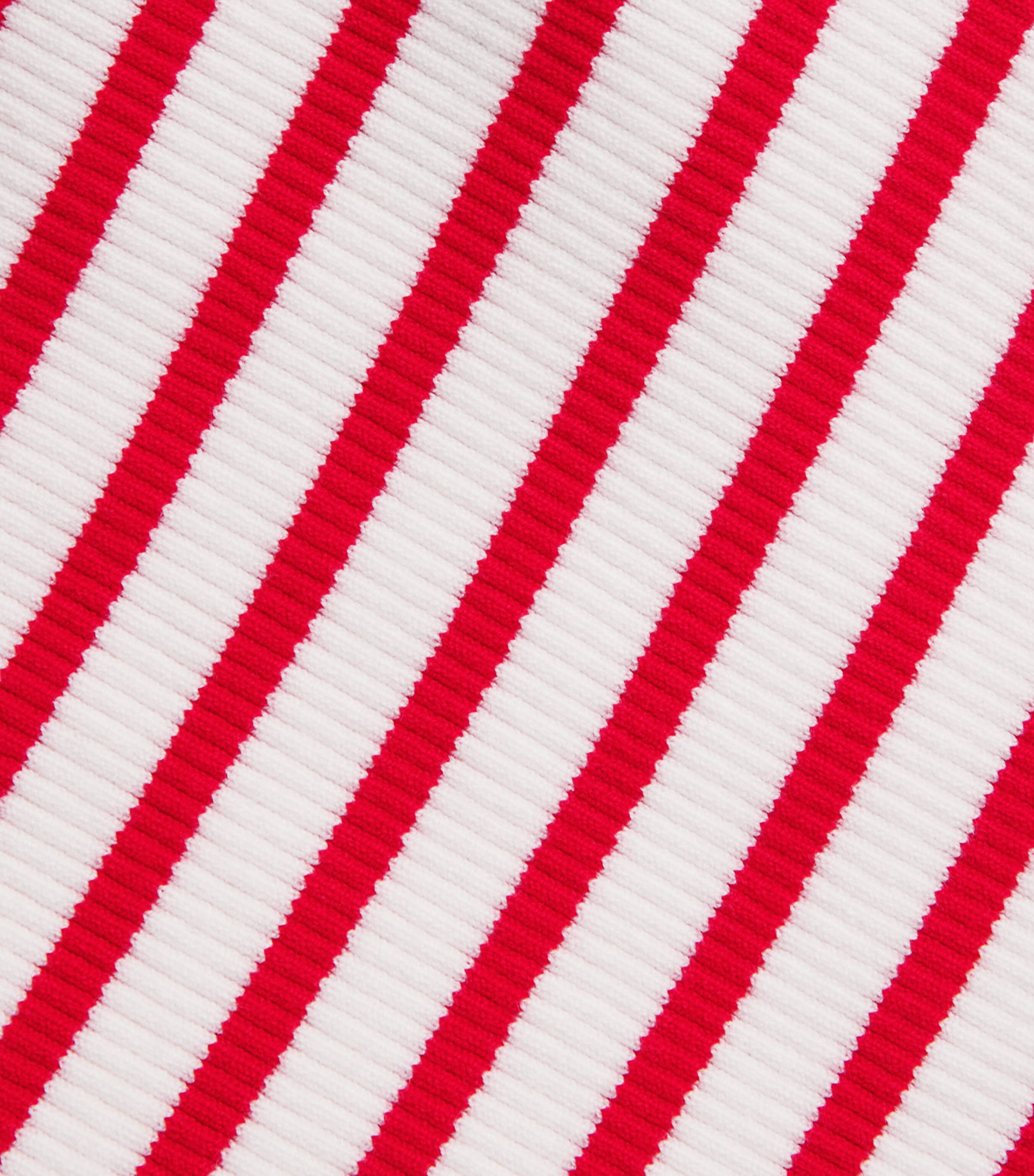 Maje Womens Stripe Rib-Knit Top Red Image 6