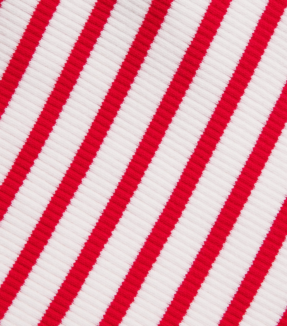 Maje Womens Stripe Rib-Knit Top Red Image 6